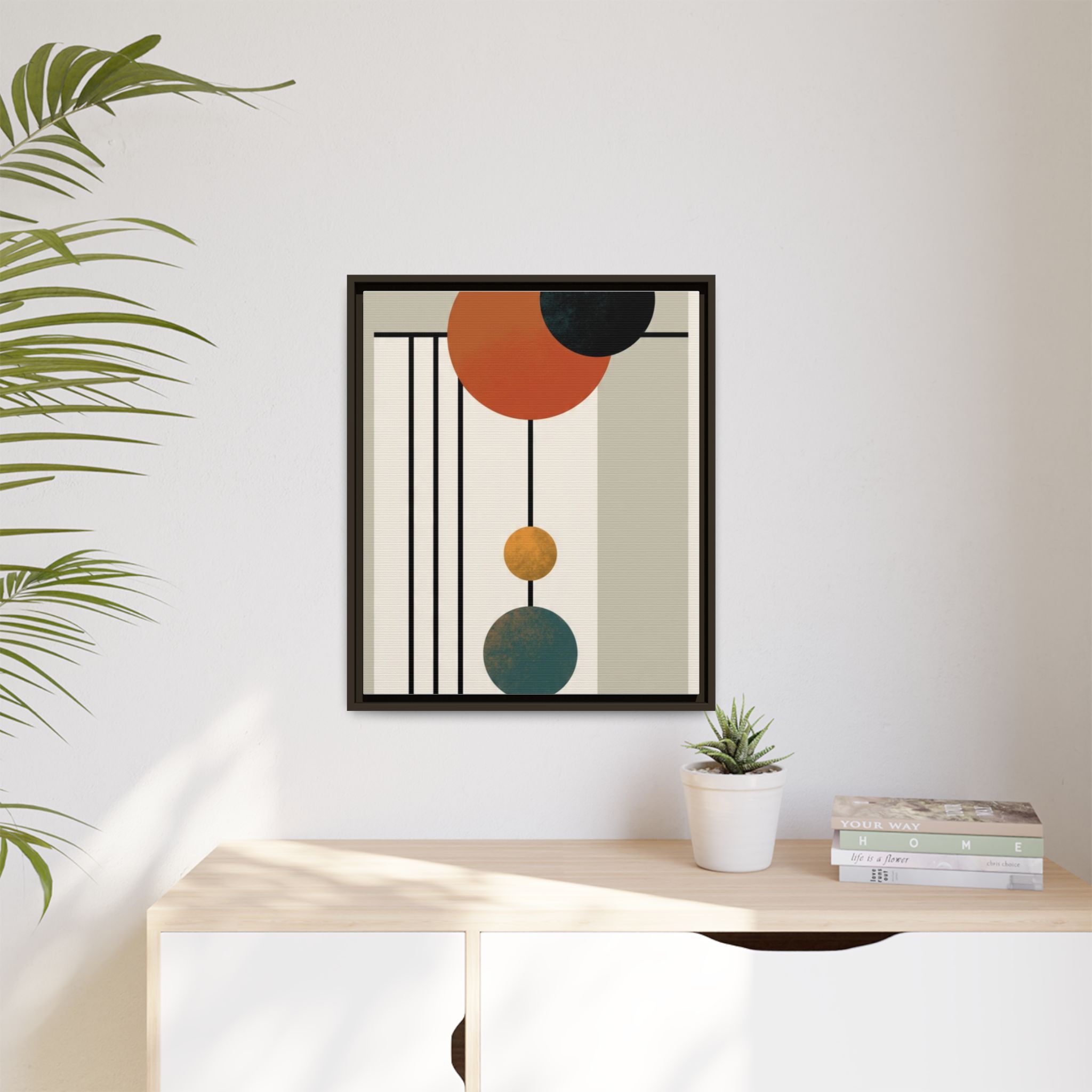 Abstract Geometric Wall Art Print — Matte Framed Canvas - Image 215