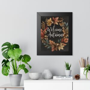 Framed Poster — "Welcome Autumn" Fall Wreath Wall Art
