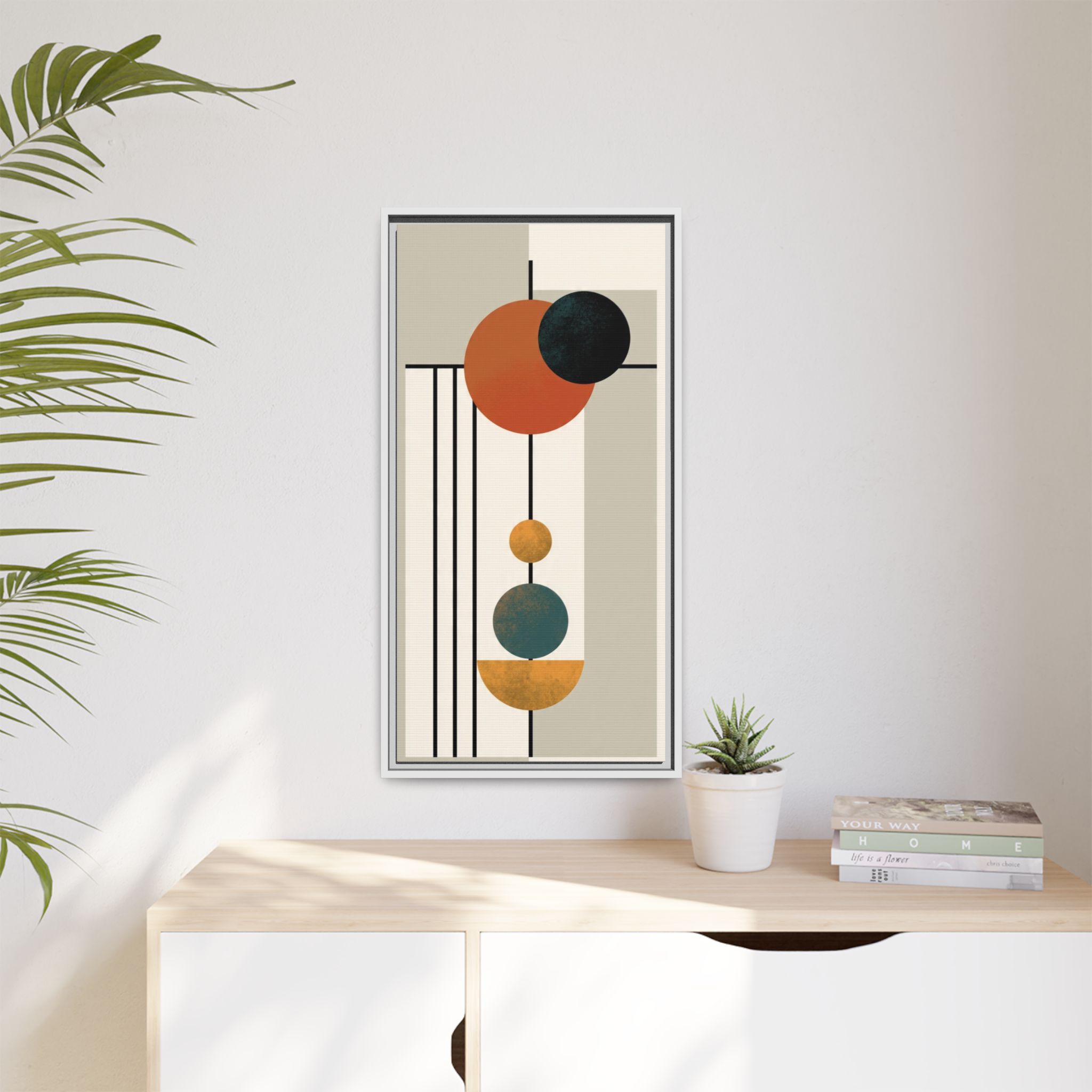 Abstract Geometric Wall Art Print — Matte Framed Canvas - Image 199