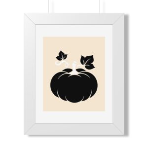 Pumpkin Silhouette Framed Poster — Minimal Fall Wall Art