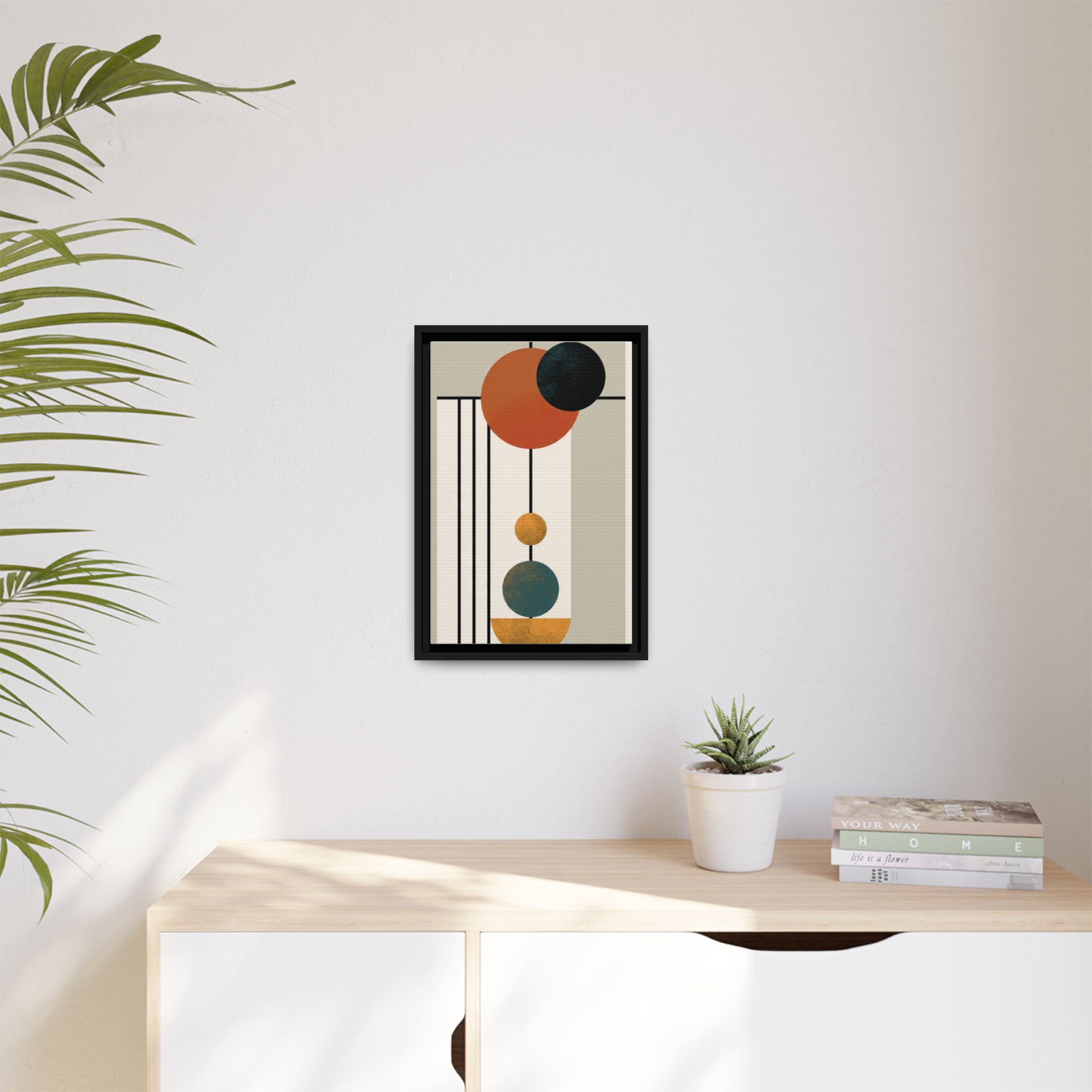 Abstract Geometric Wall Art Print — Matte Framed Canvas - Image 127