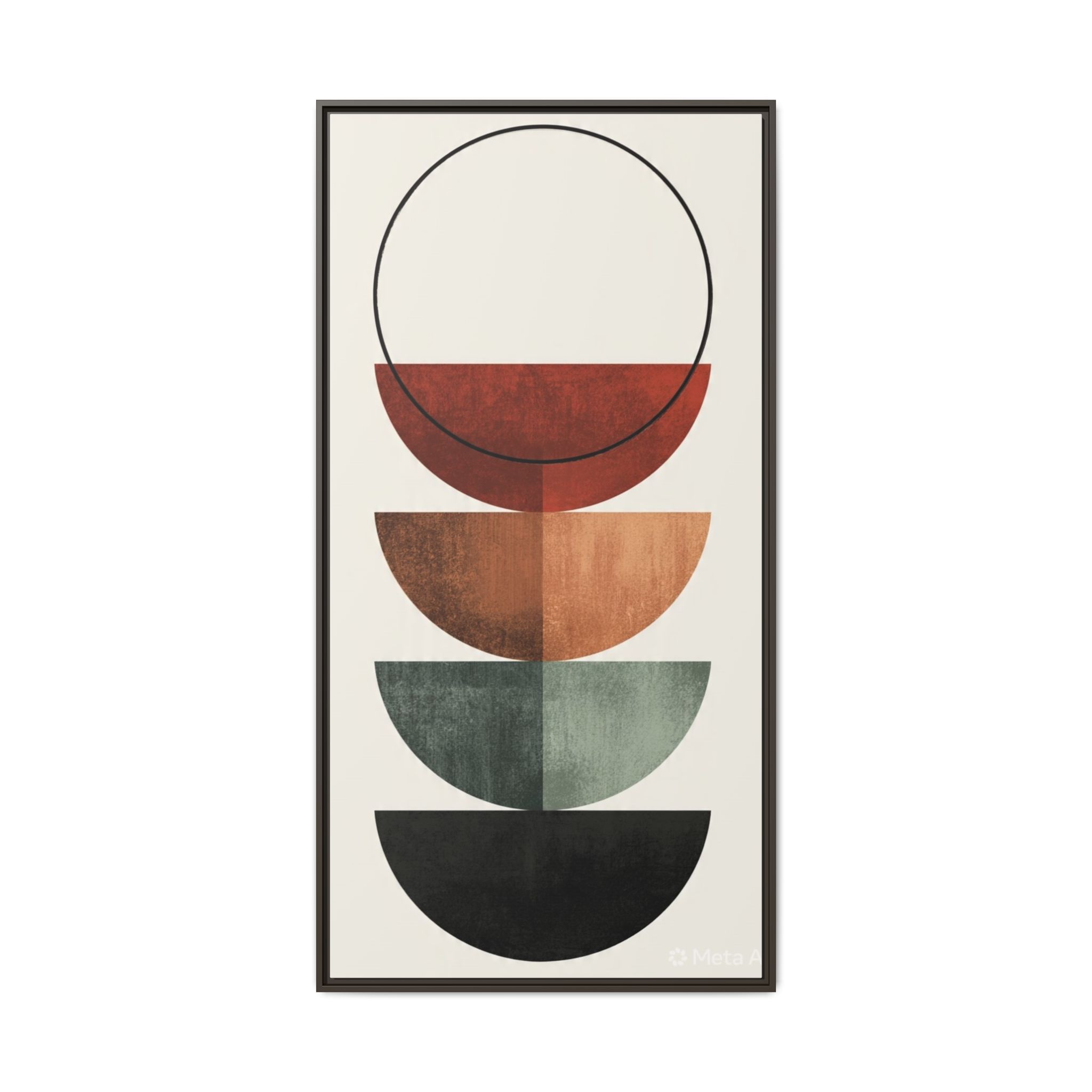 Abstract Stacked Semi-Circles Framed Canvas Wall Art — Mid-Century Modern Geometric Print - Image 41