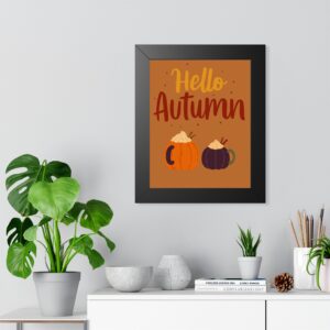 Autumn Wall Art Poster — "Hello Autumn" Framed Print