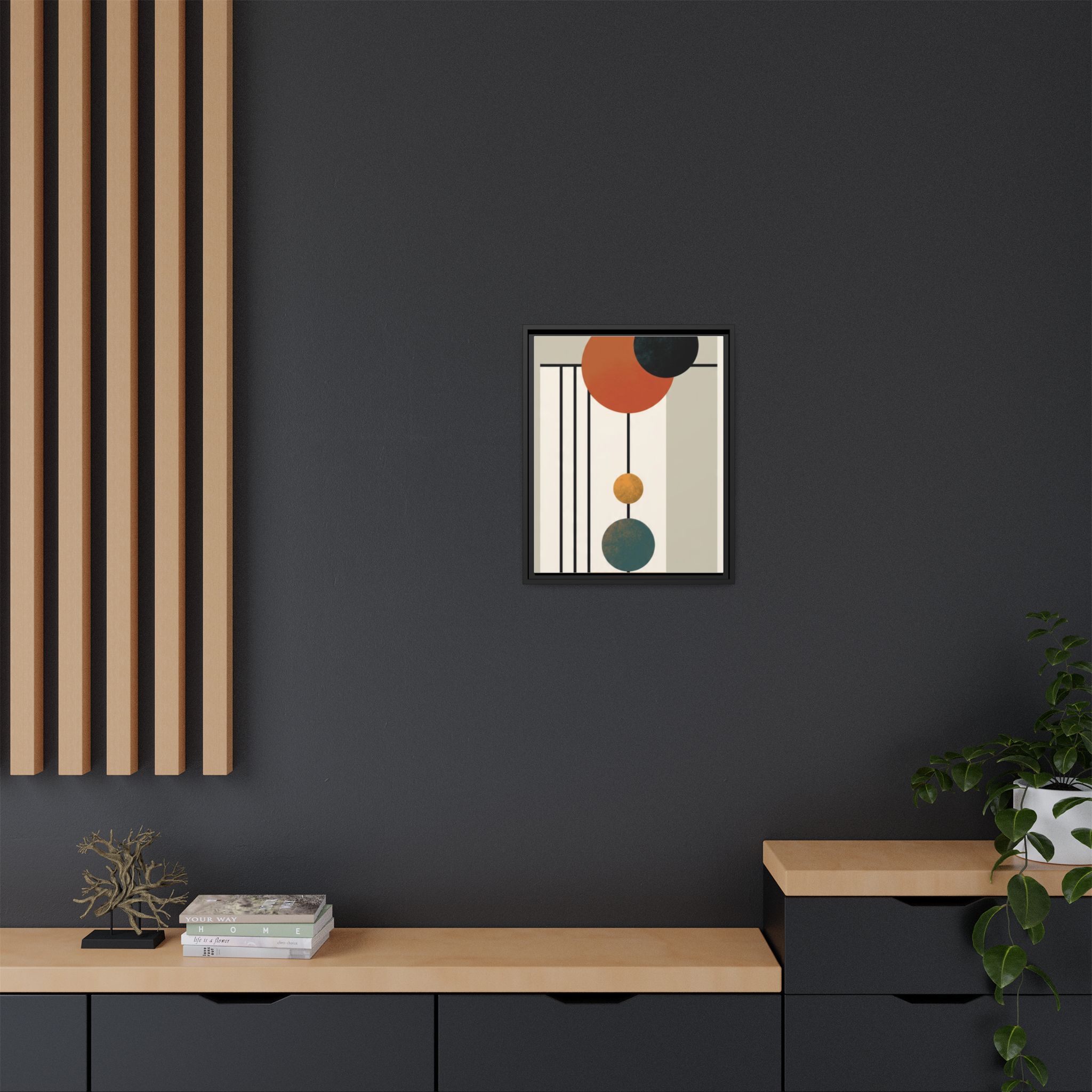 Abstract Geometric Wall Art Print — Matte Framed Canvas - Image 160