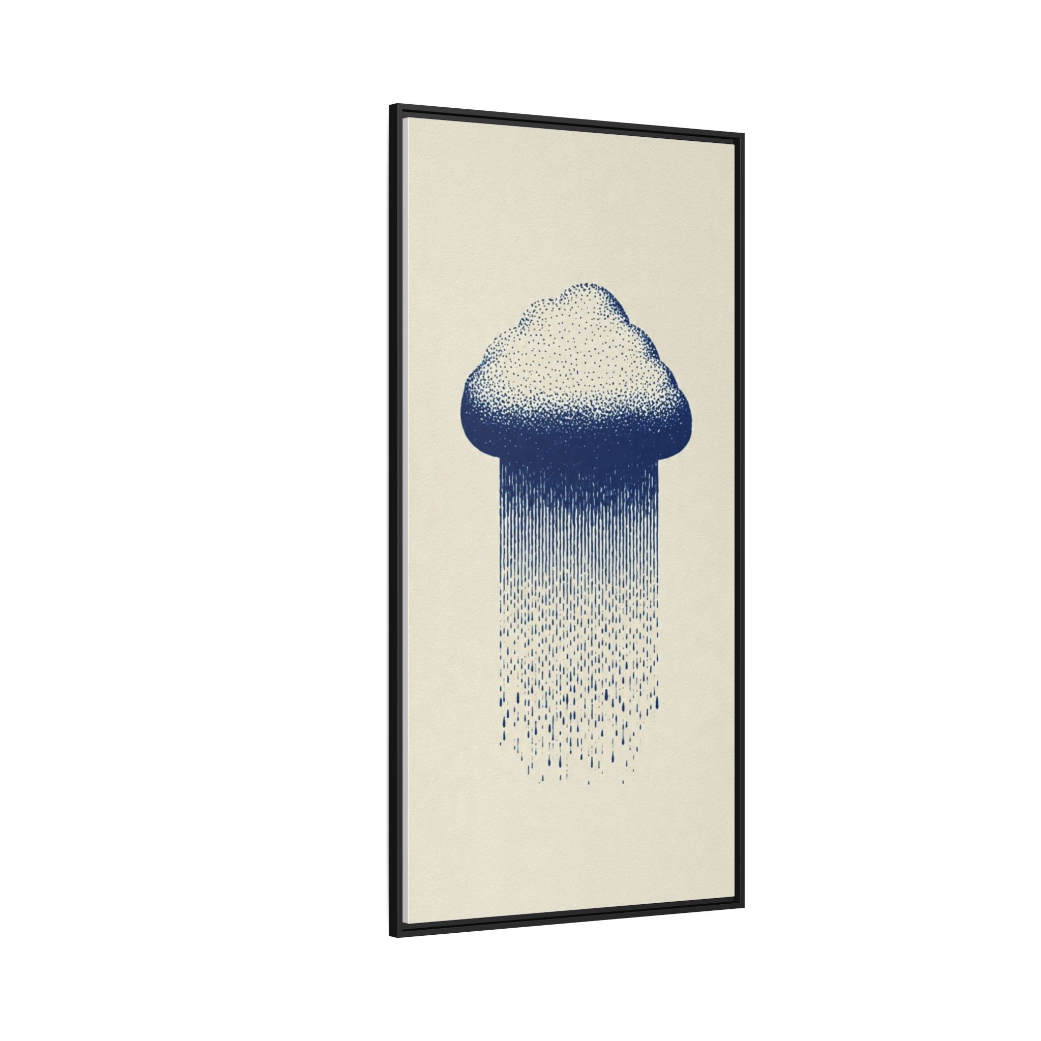Framed Canvas Wall Art — Blue Rain Cloud Minimalist Print - Image 34