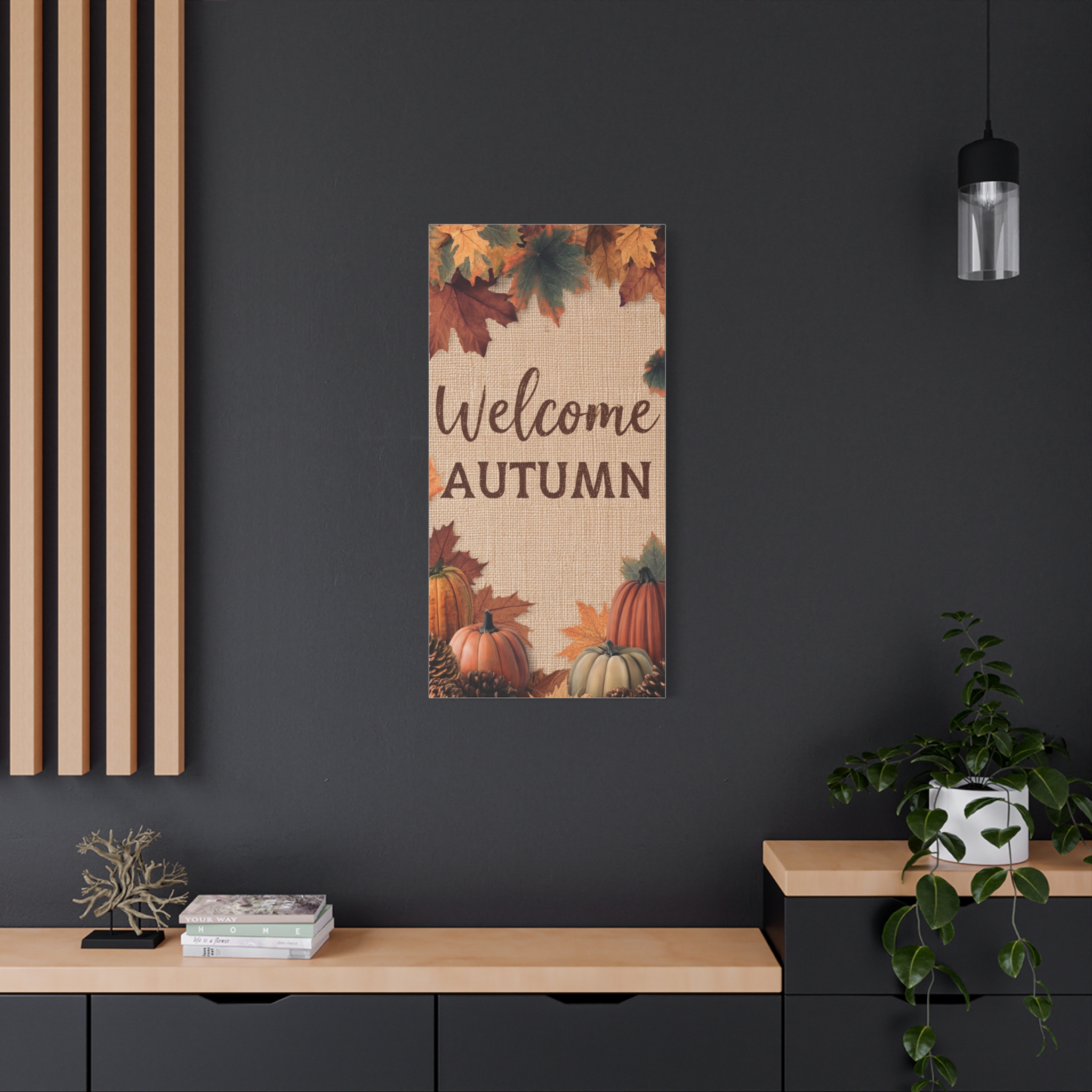 Welcome Autumn Canvas Wall Art — Fall Pumpkin & Leaves Home Decor - Image 7