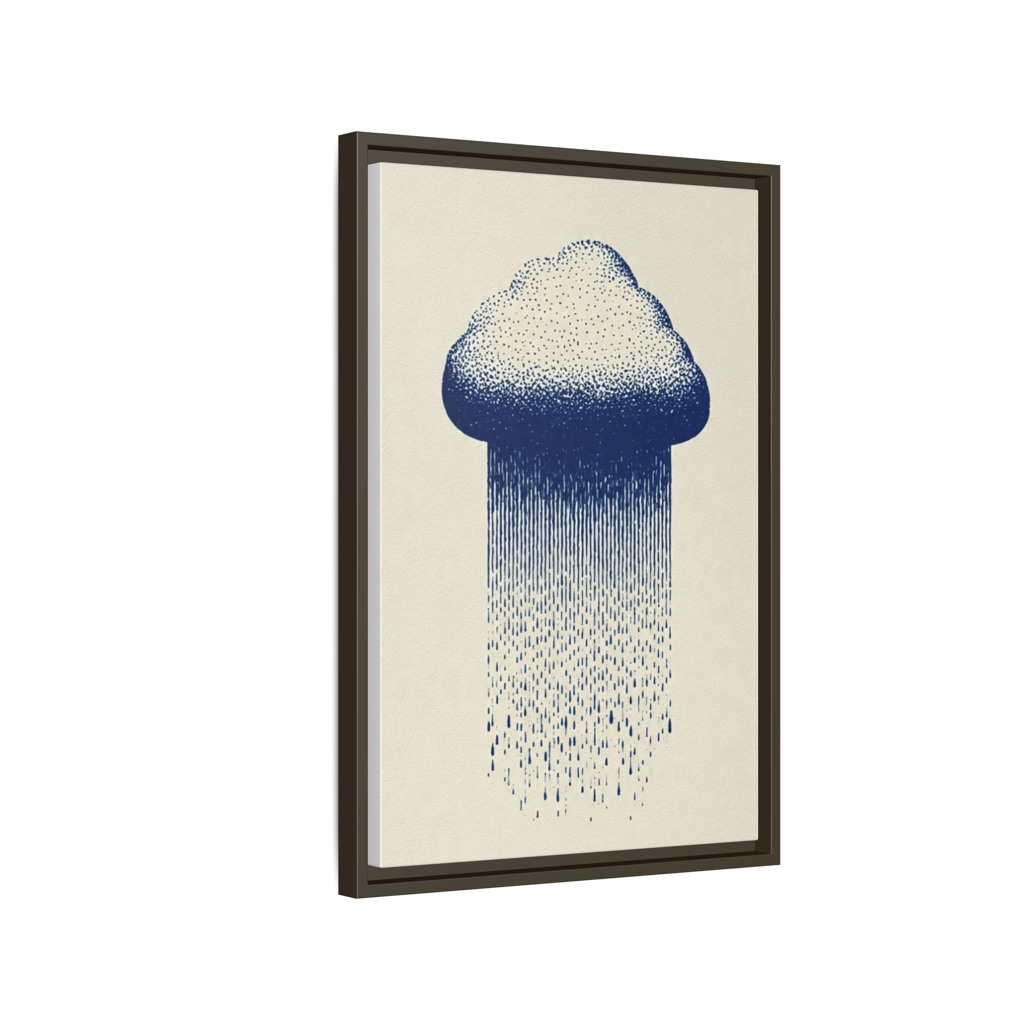 Framed Canvas Wall Art — Blue Rain Cloud Minimalist Print - Image 230