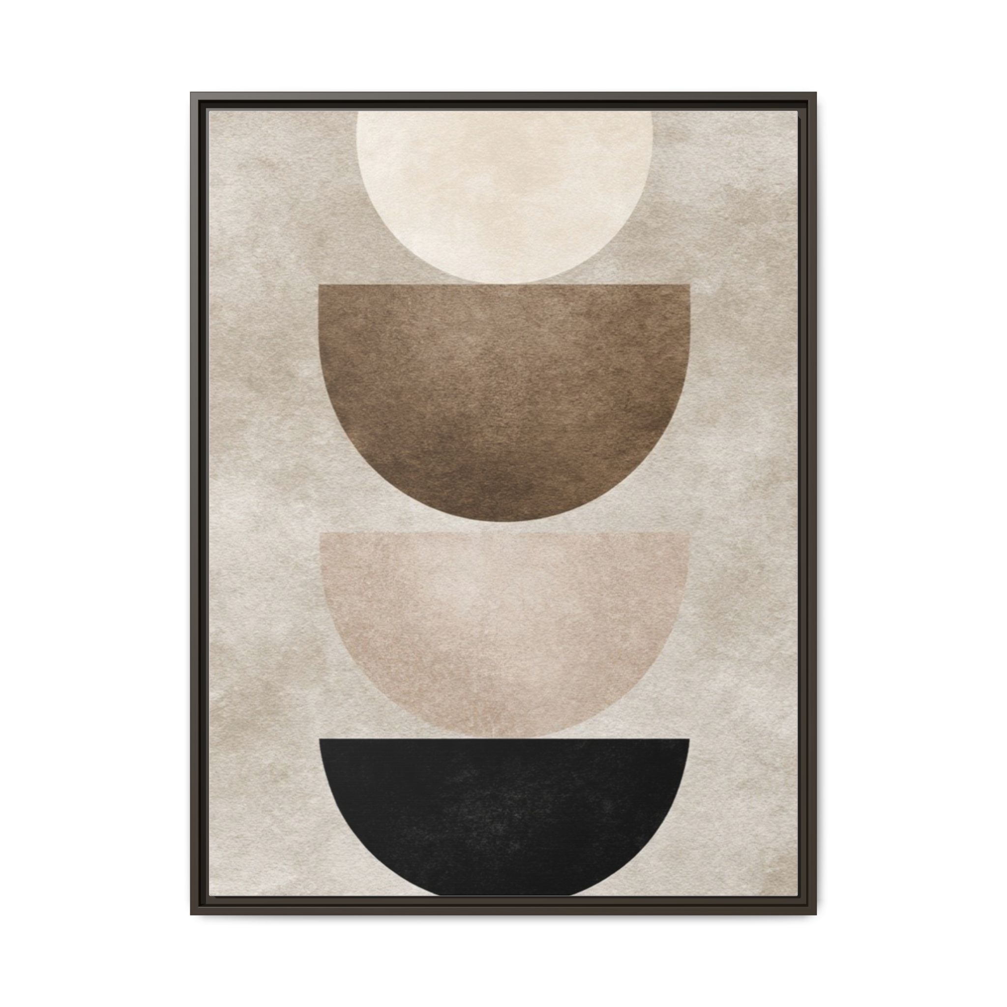 Abstract Neutral Geometric Canvas Print — Stacked Circles Framed Wall Art - Image 73
