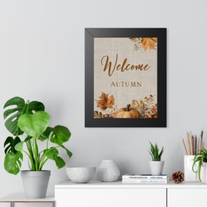 Framed Poster — "Welcome Autumn" Fall Pumpkin Wall Art