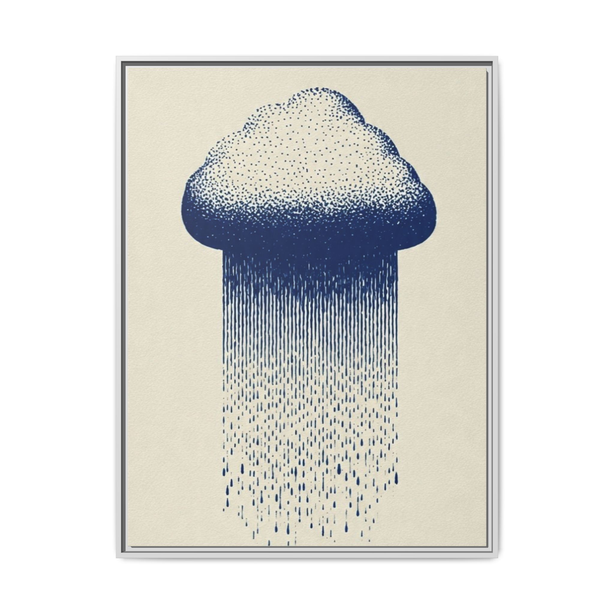 Framed Canvas Wall Art — Blue Rain Cloud Minimalist Print - Image 21