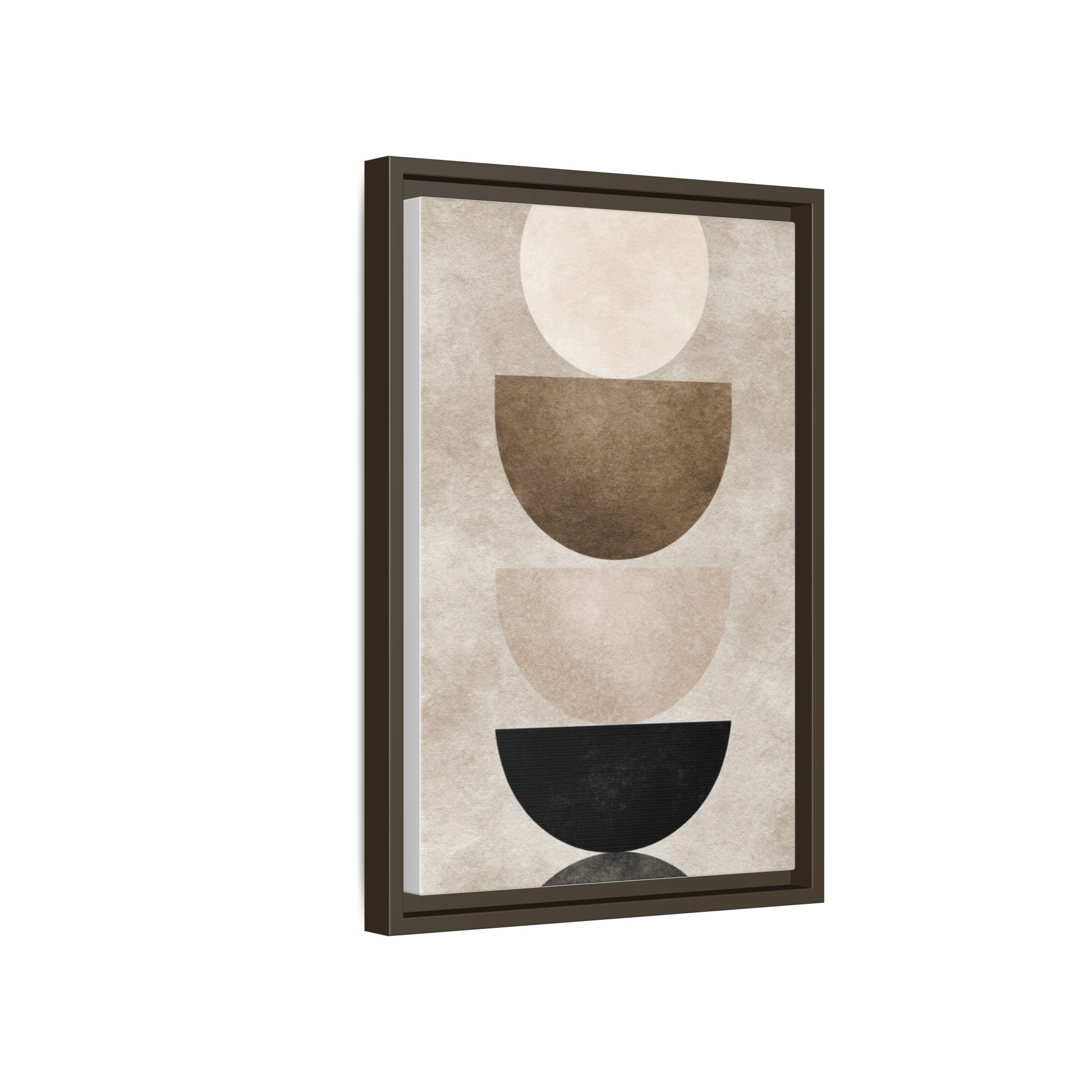 Abstract Neutral Geometric Canvas Print — Stacked Circles Framed Wall Art - Image 162