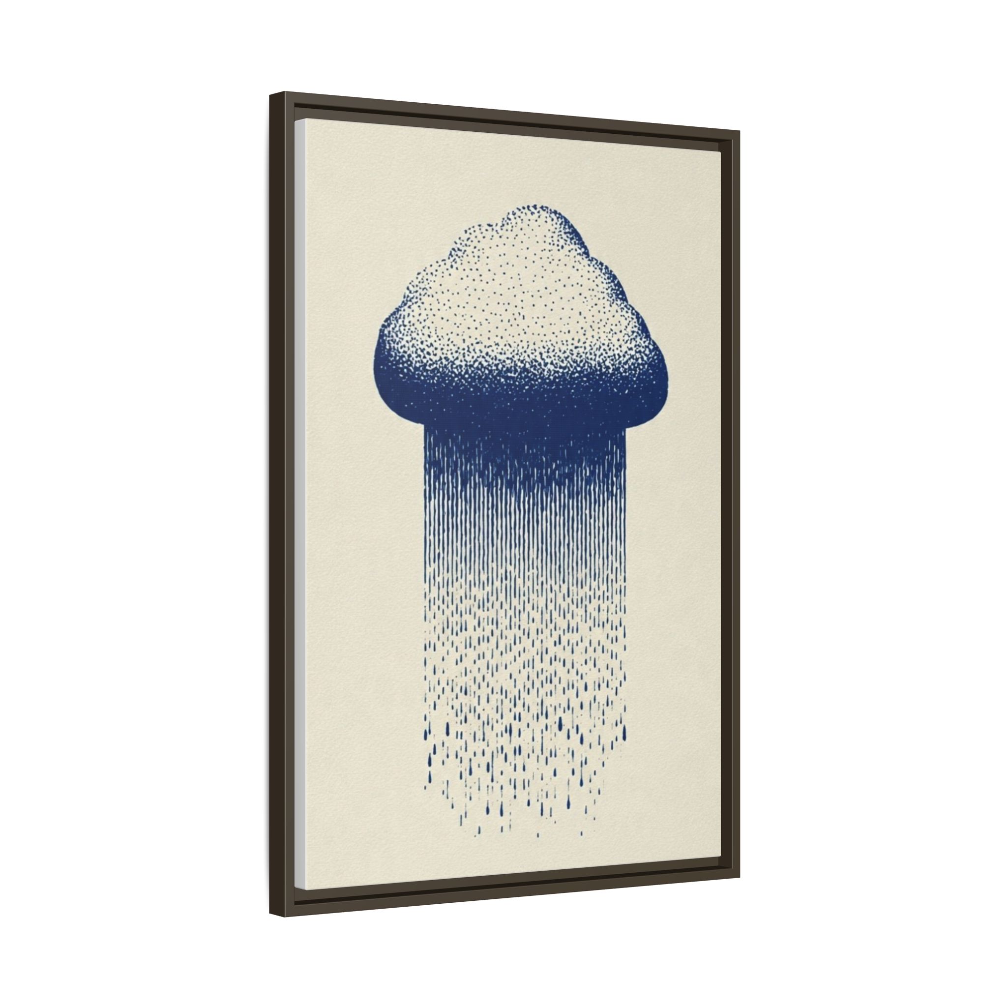 Framed Canvas Wall Art — Blue Rain Cloud Minimalist Print - Image 142