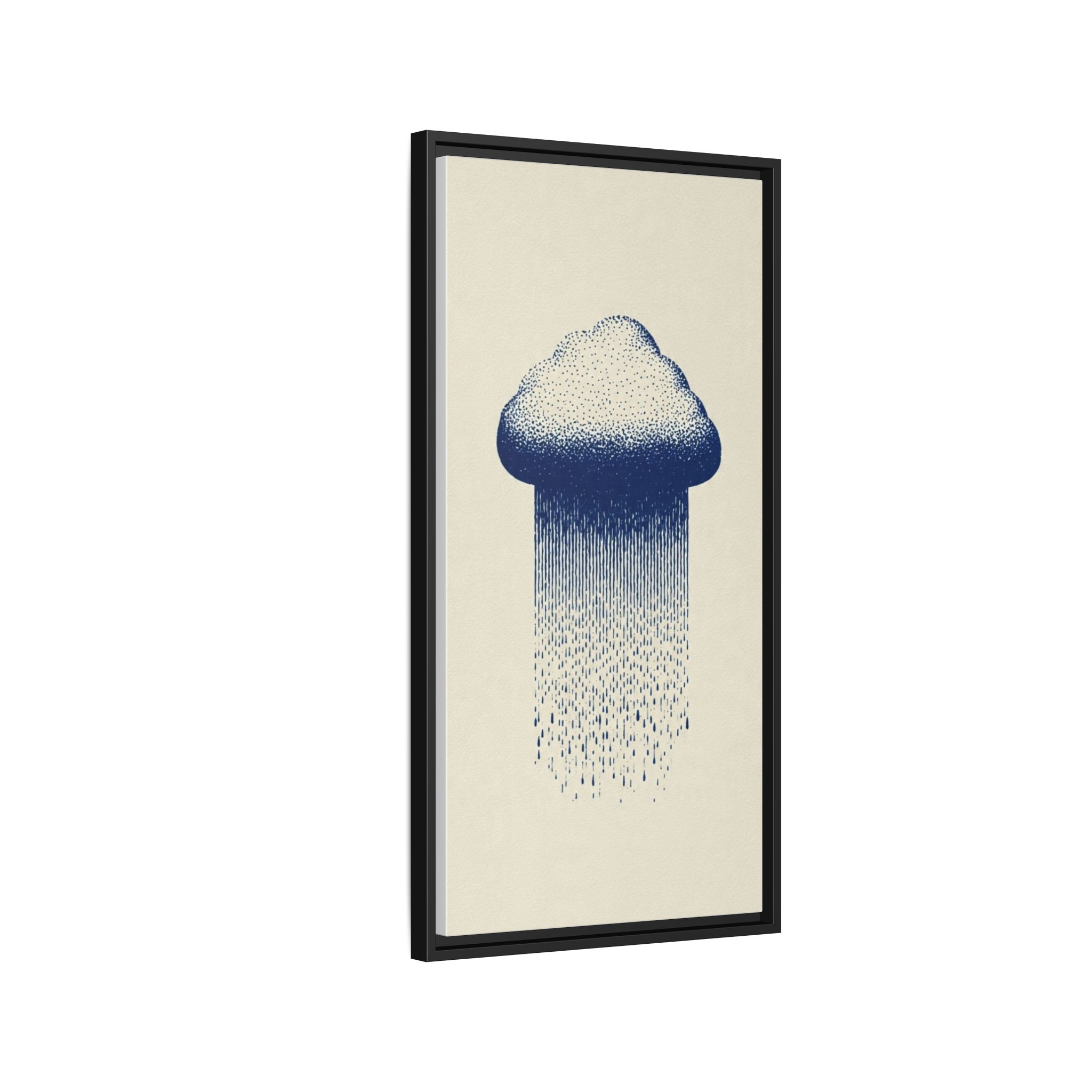Framed Canvas Wall Art — Blue Rain Cloud Minimalist Print - Image 210