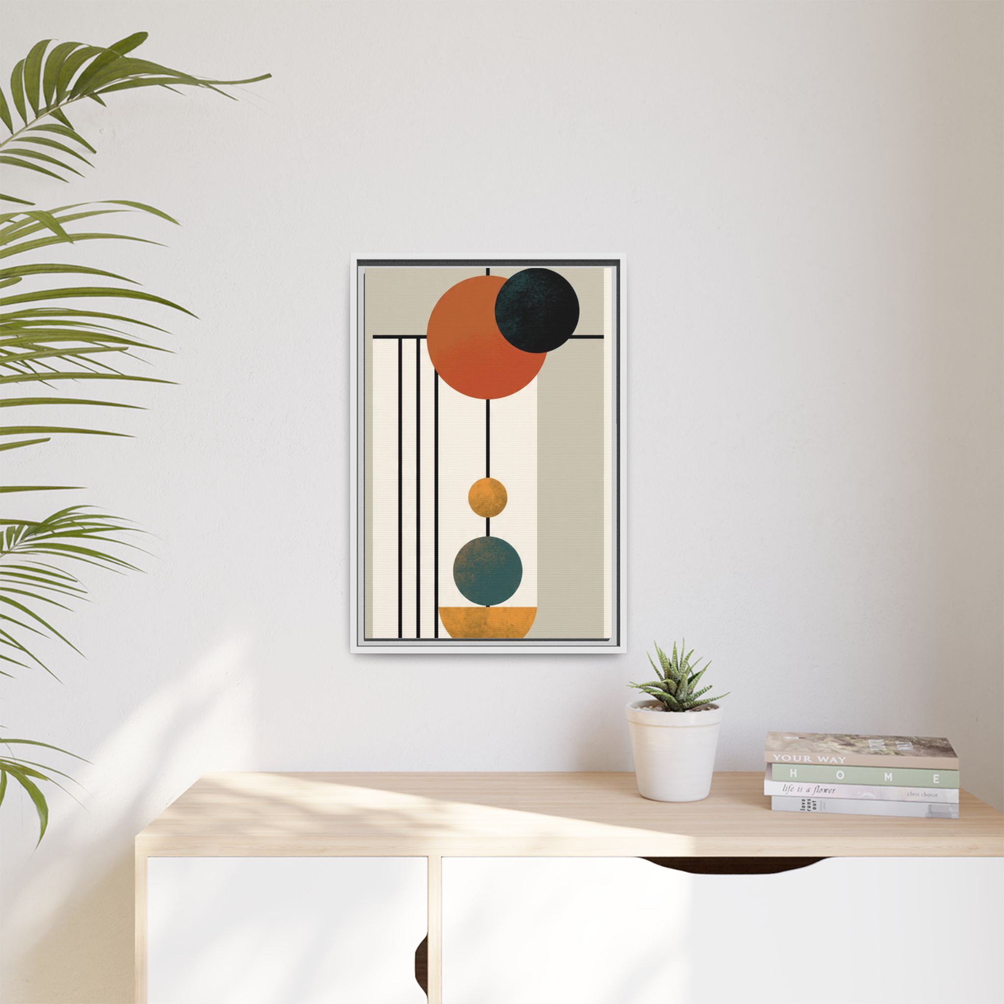 Abstract Geometric Wall Art Print — Matte Framed Canvas - Image 239