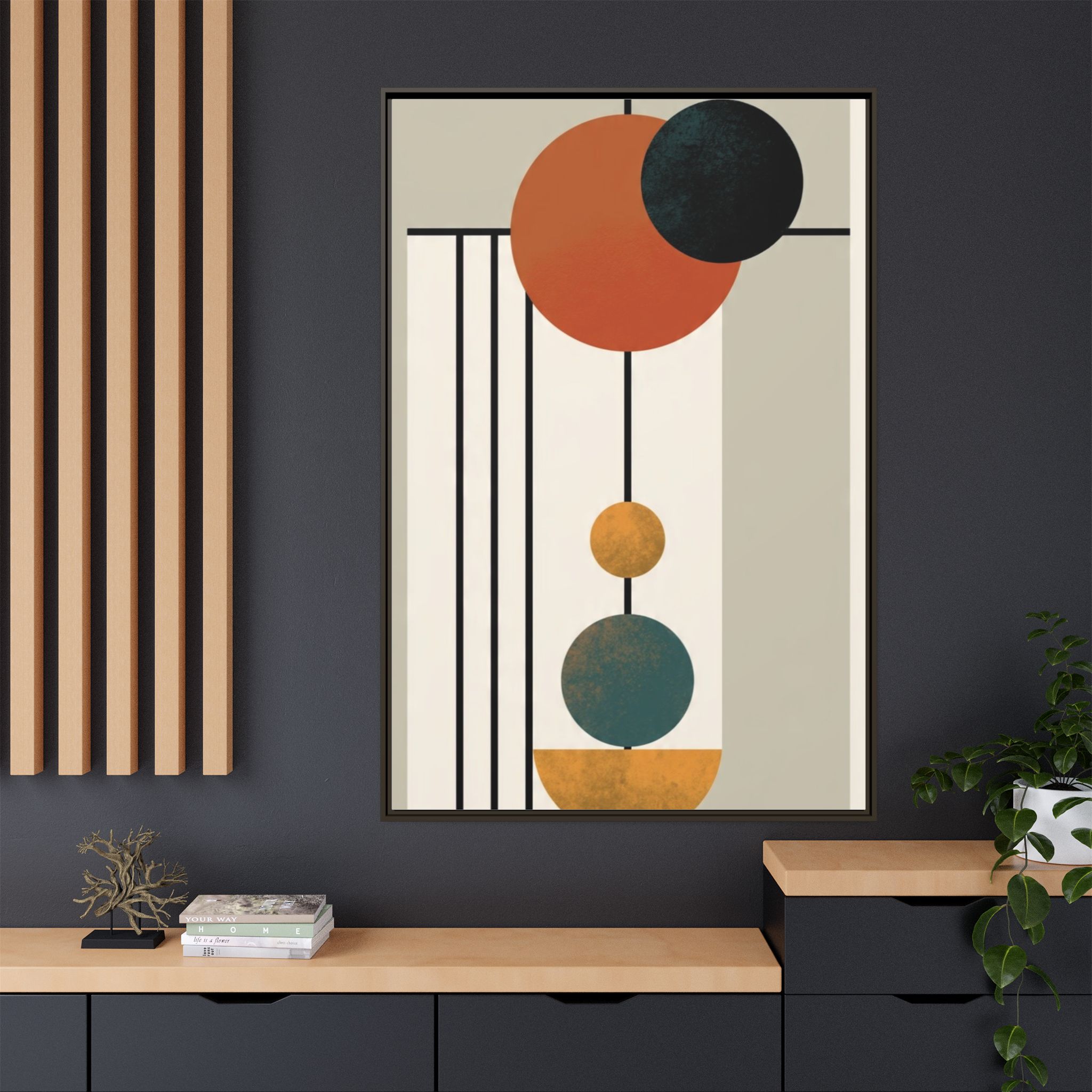 Abstract Geometric Wall Art Print — Matte Framed Canvas - Image 52