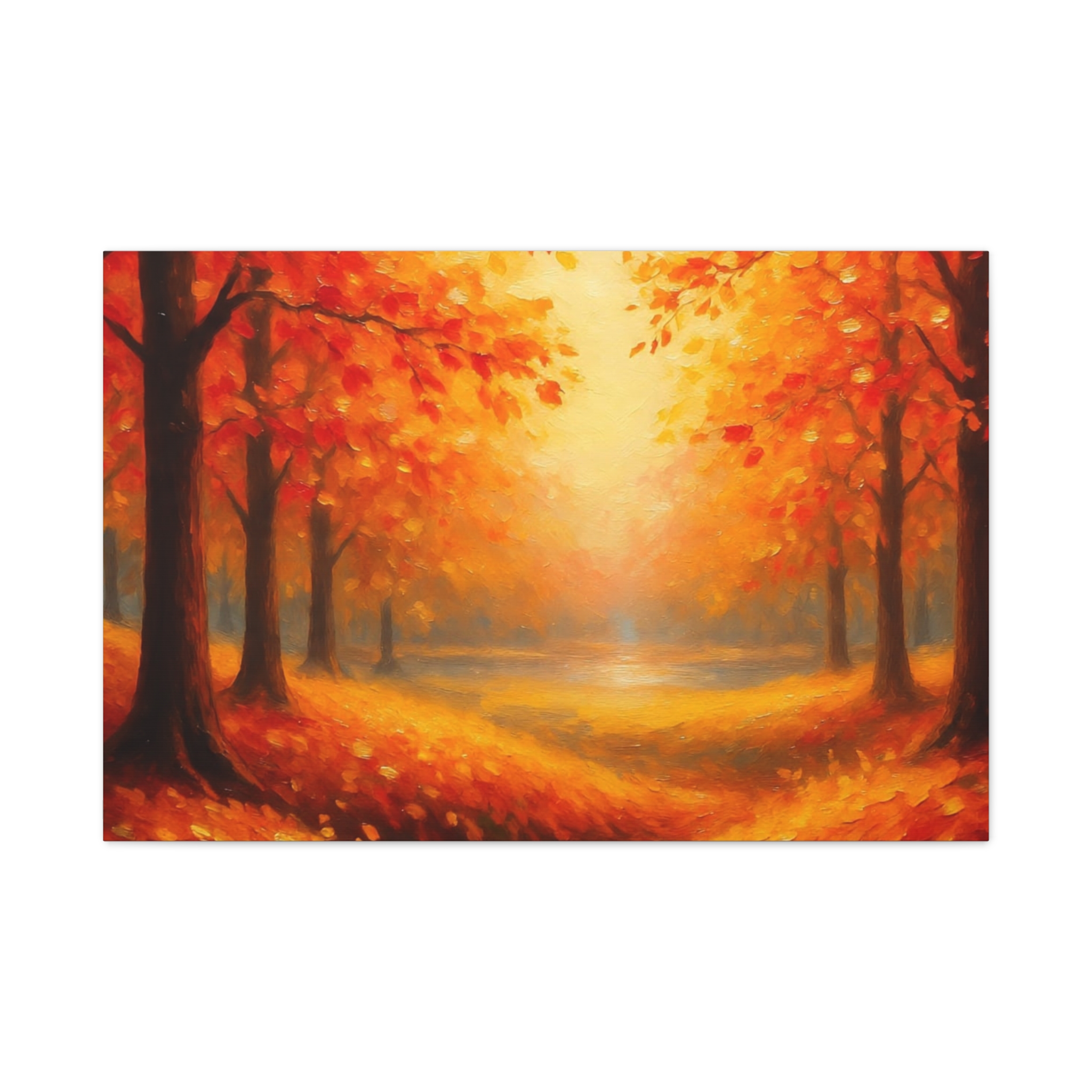 Autumn Forest Canvas Wall Art — Golden Fall Trees Matte Stretched Canvas - Image 4