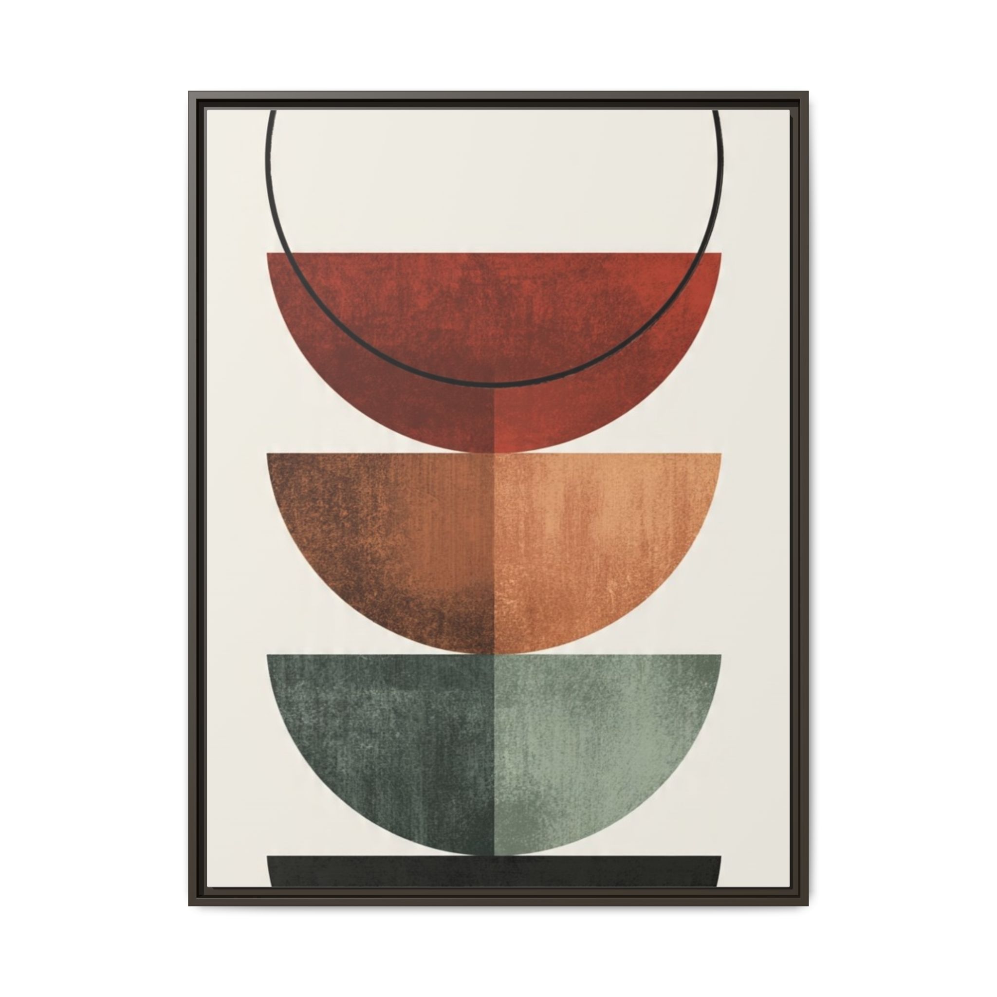 Abstract Stacked Semi-Circles Framed Canvas Wall Art — Mid-Century Modern Geometric Print - Image 25