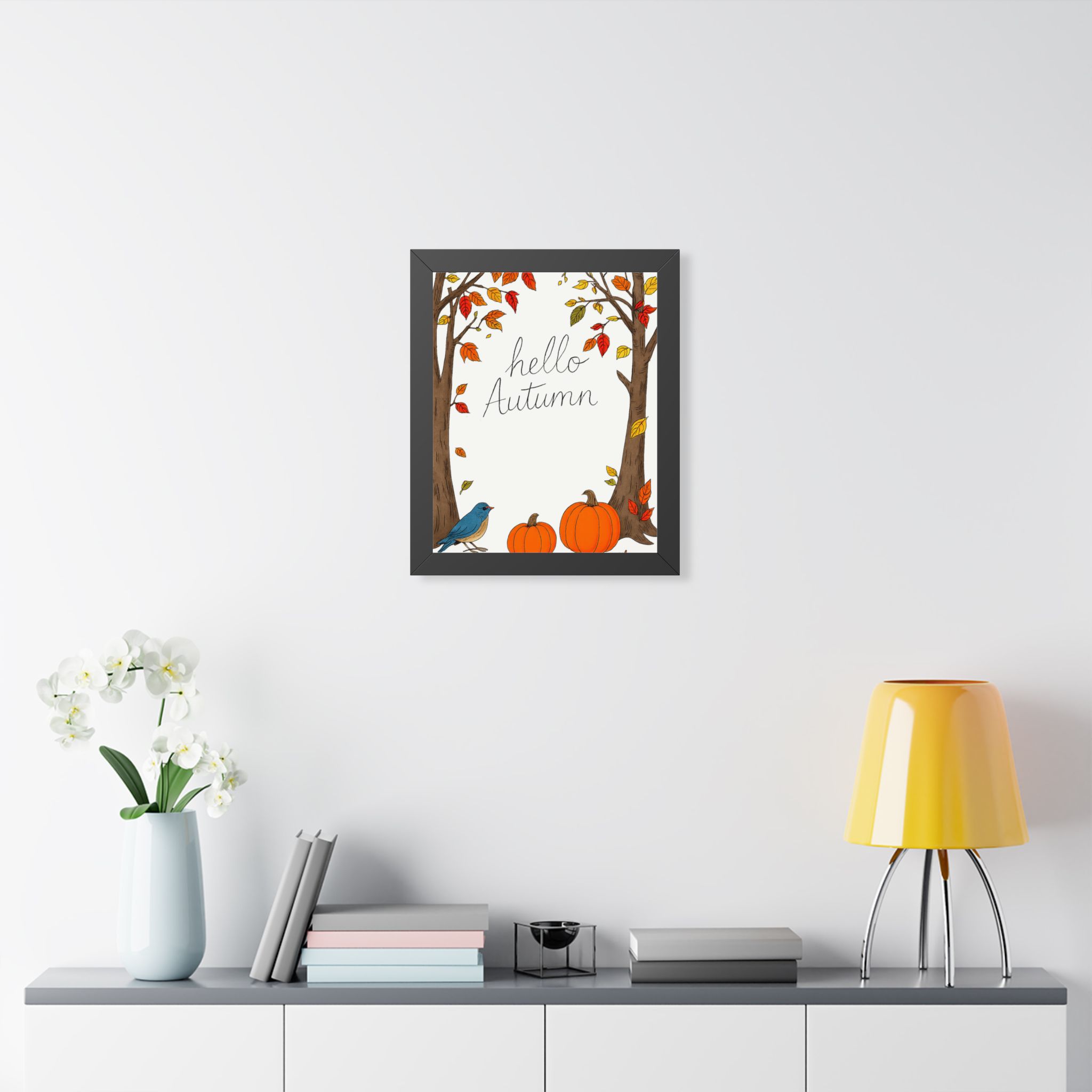 Hello Autumn Framed Poster — Fall Pumpkin & Tree Wall Art - Image 7
