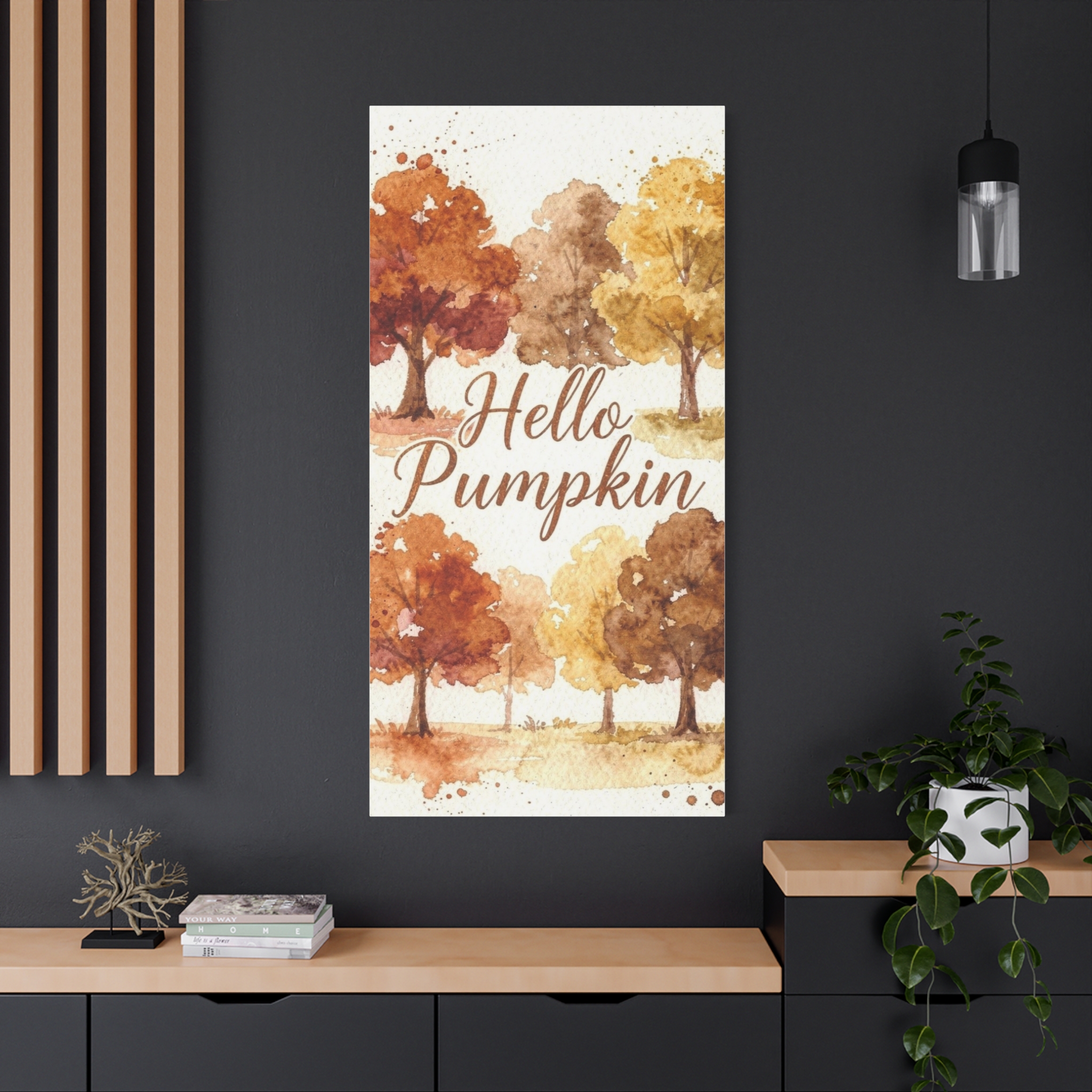 Hello Pumpkin Fall Canvas Wall Art – Autumn Watercolor Home Decor - Image 10