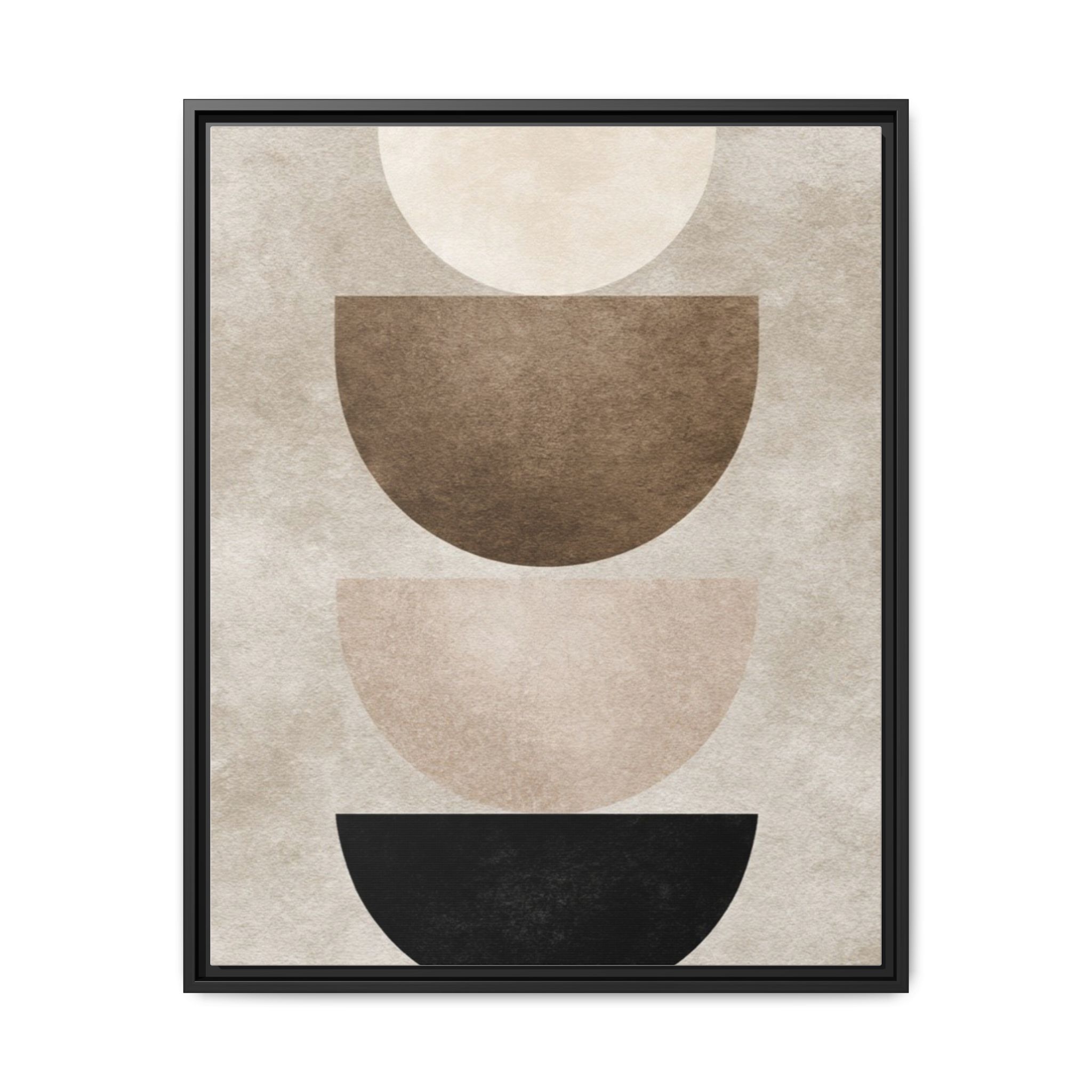 Abstract Neutral Geometric Canvas Print — Stacked Circles Framed Wall Art - Image 241