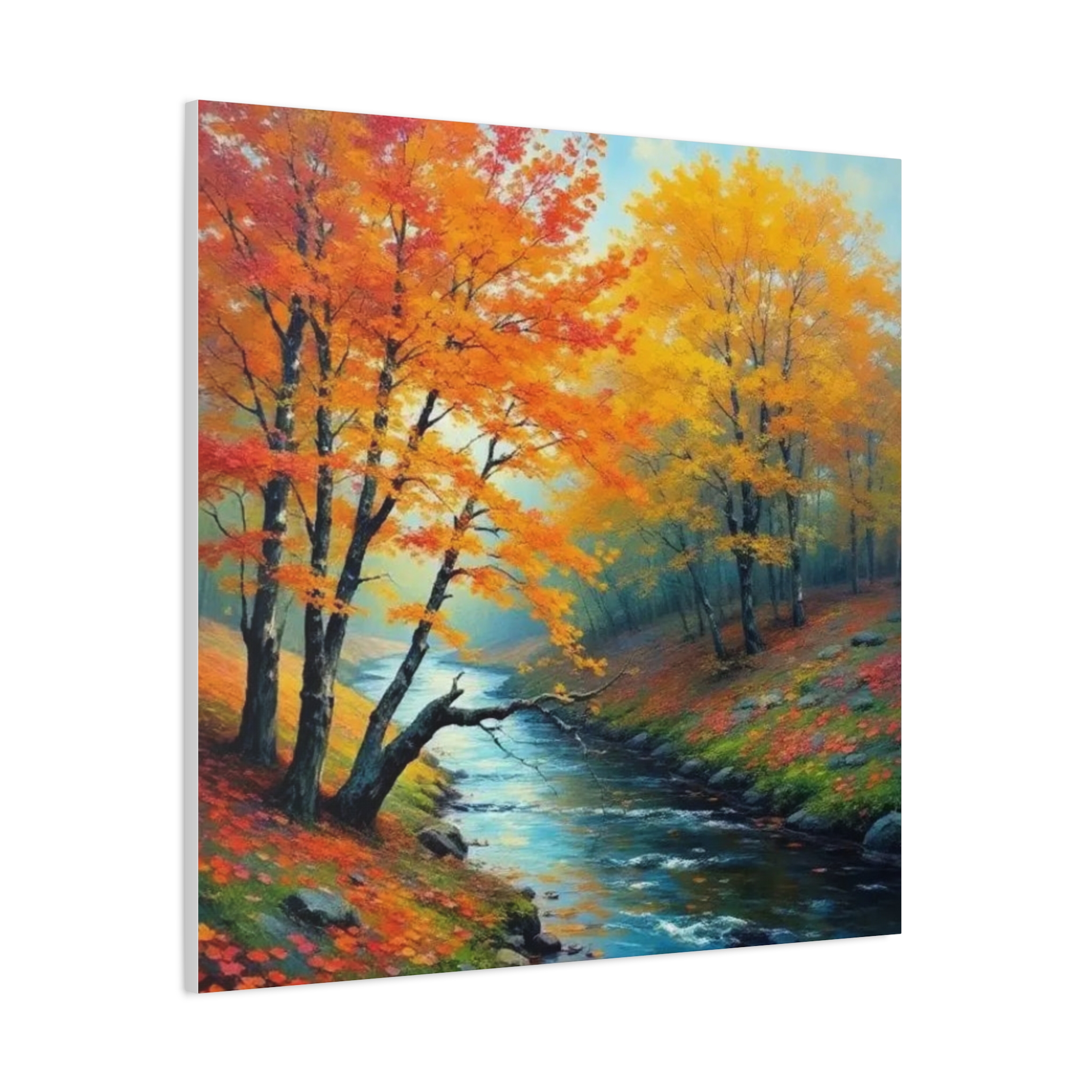 Autumn River Canvas Wall Art — Stretched Matte Fall Landscape - Image 5