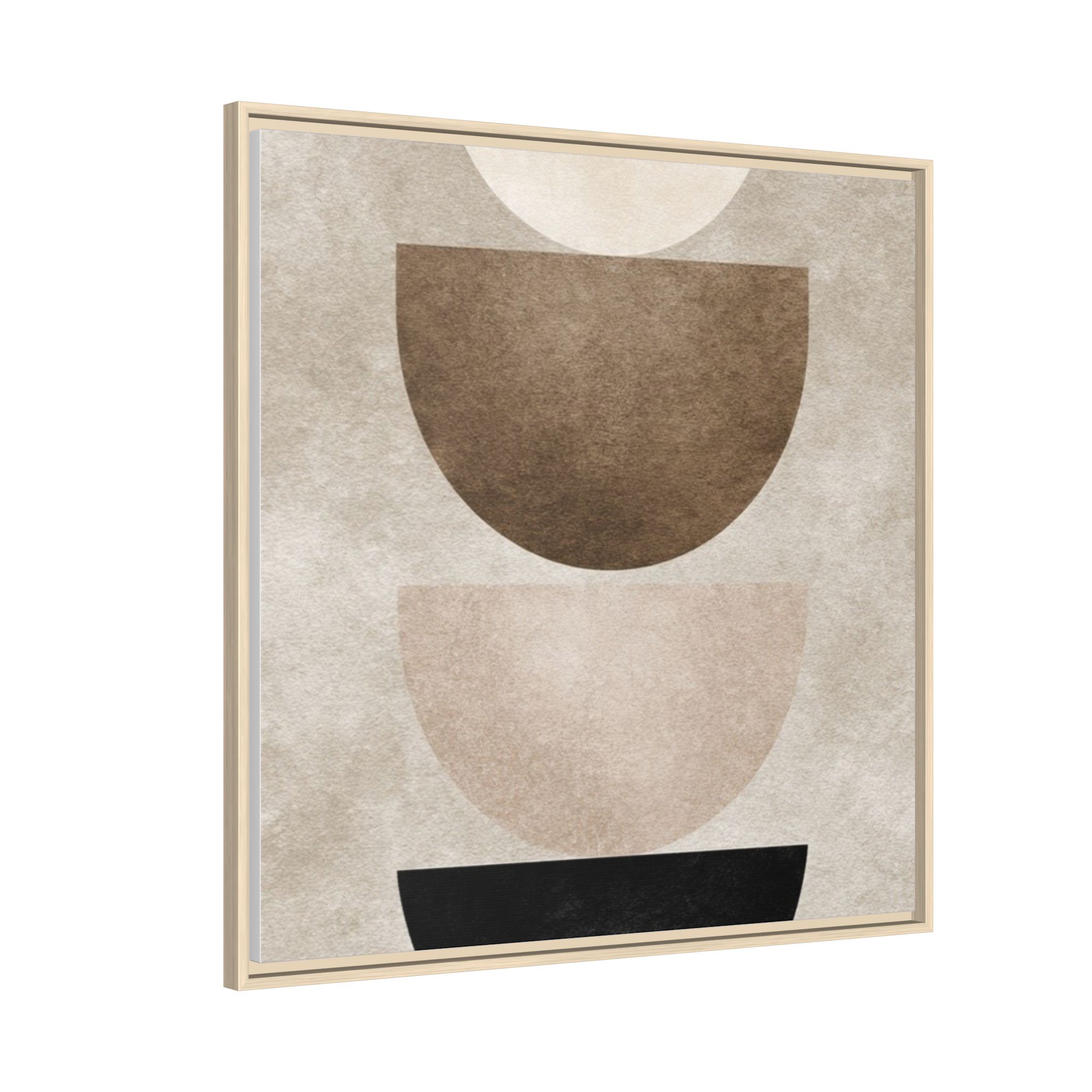 Abstract Neutral Geometric Canvas Print — Stacked Circles Framed Wall Art - Image 54