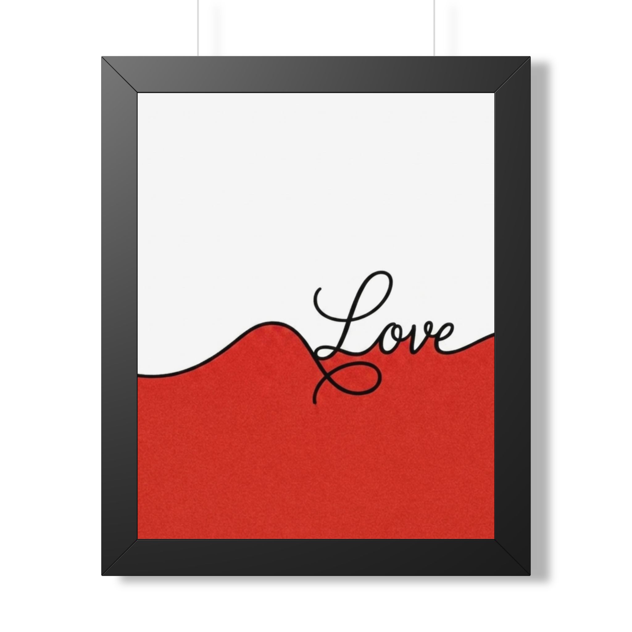 Love Framed Poster — Minimal Red Wave Wall Art - Image 4