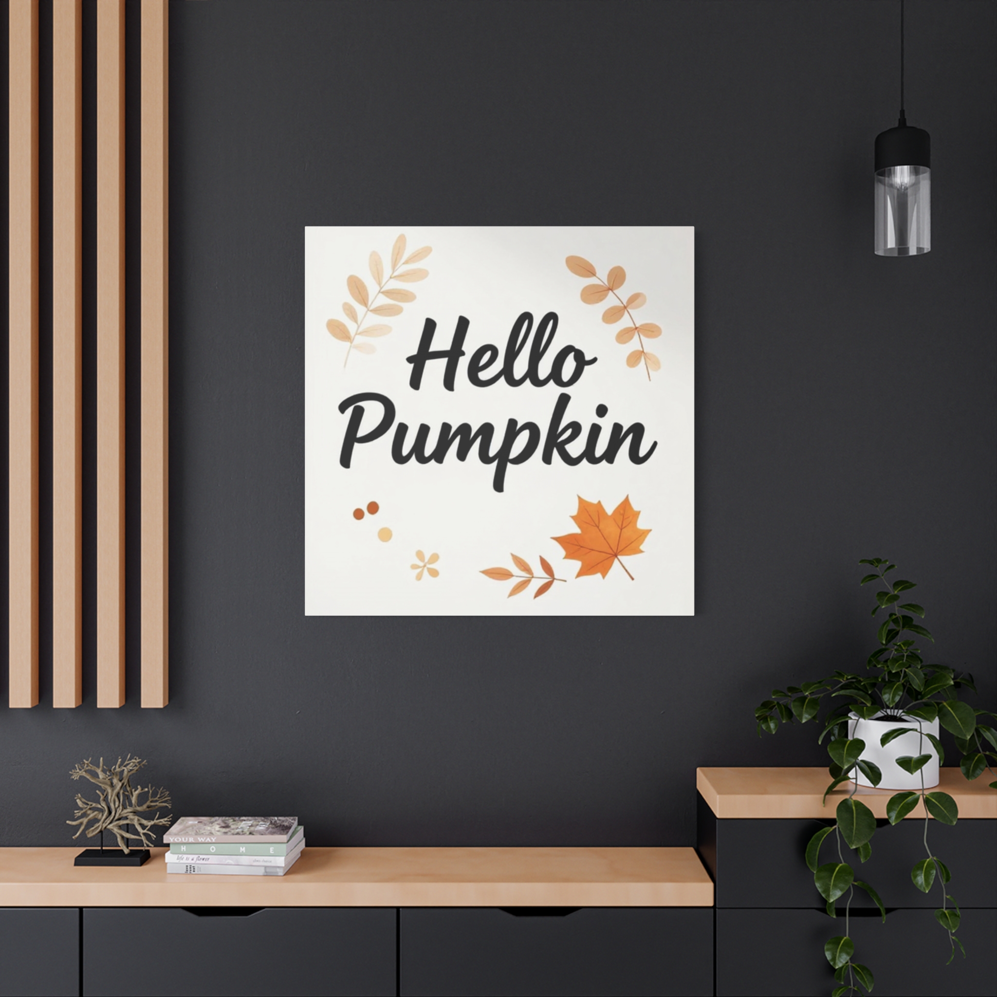 Hello Pumpkin Fall Canvas Wall Art - Image 4