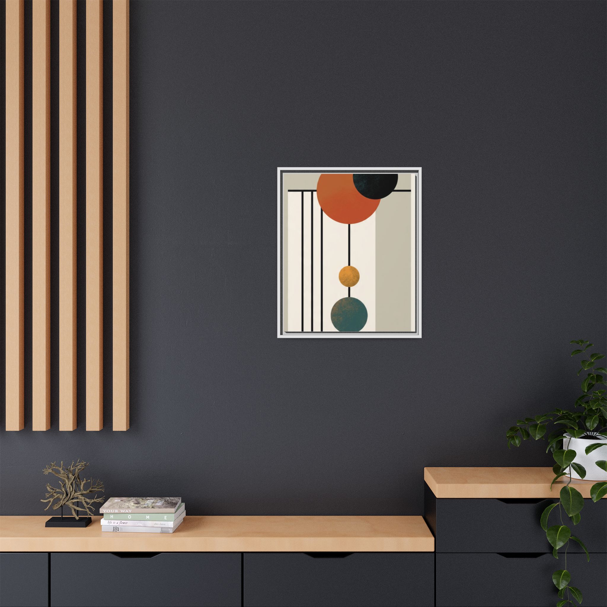 Abstract Geometric Wall Art Print — Matte Framed Canvas - Image 224