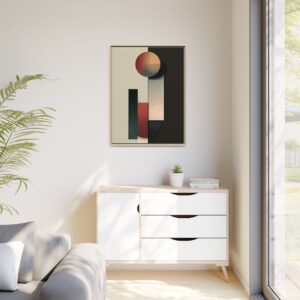Abstract Geometric Matte Canvas Print — Framed Mid-Century Wall Art