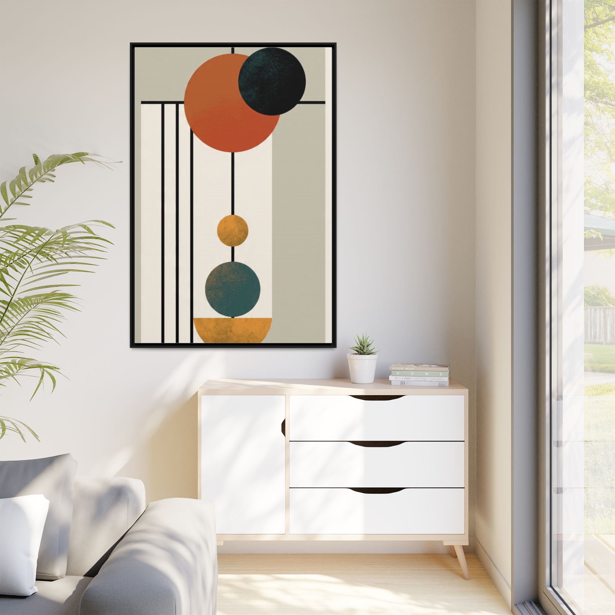 Abstract Geometric Wall Art Print — Matte Framed Canvas - Image 59
