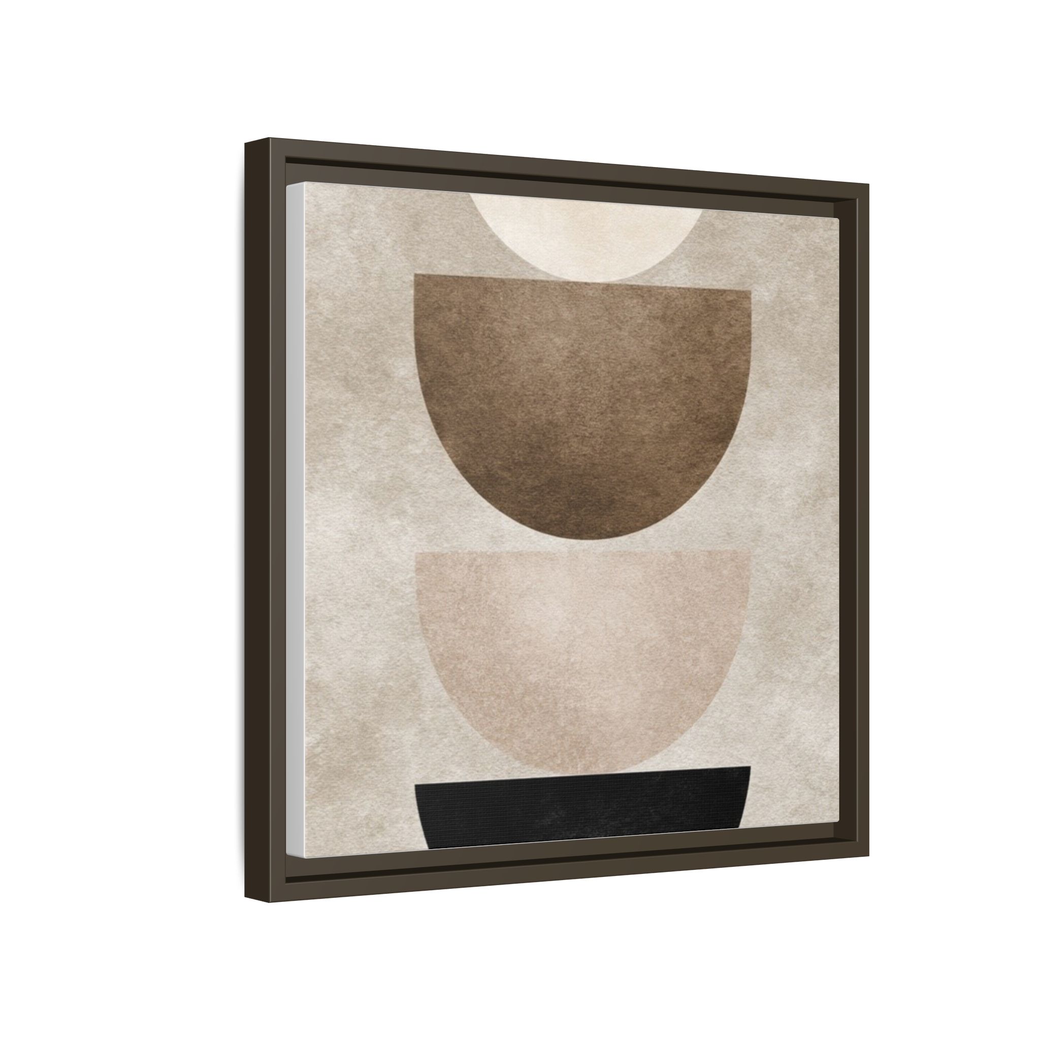 Abstract Neutral Geometric Canvas Print — Stacked Circles Framed Wall Art - Image 134