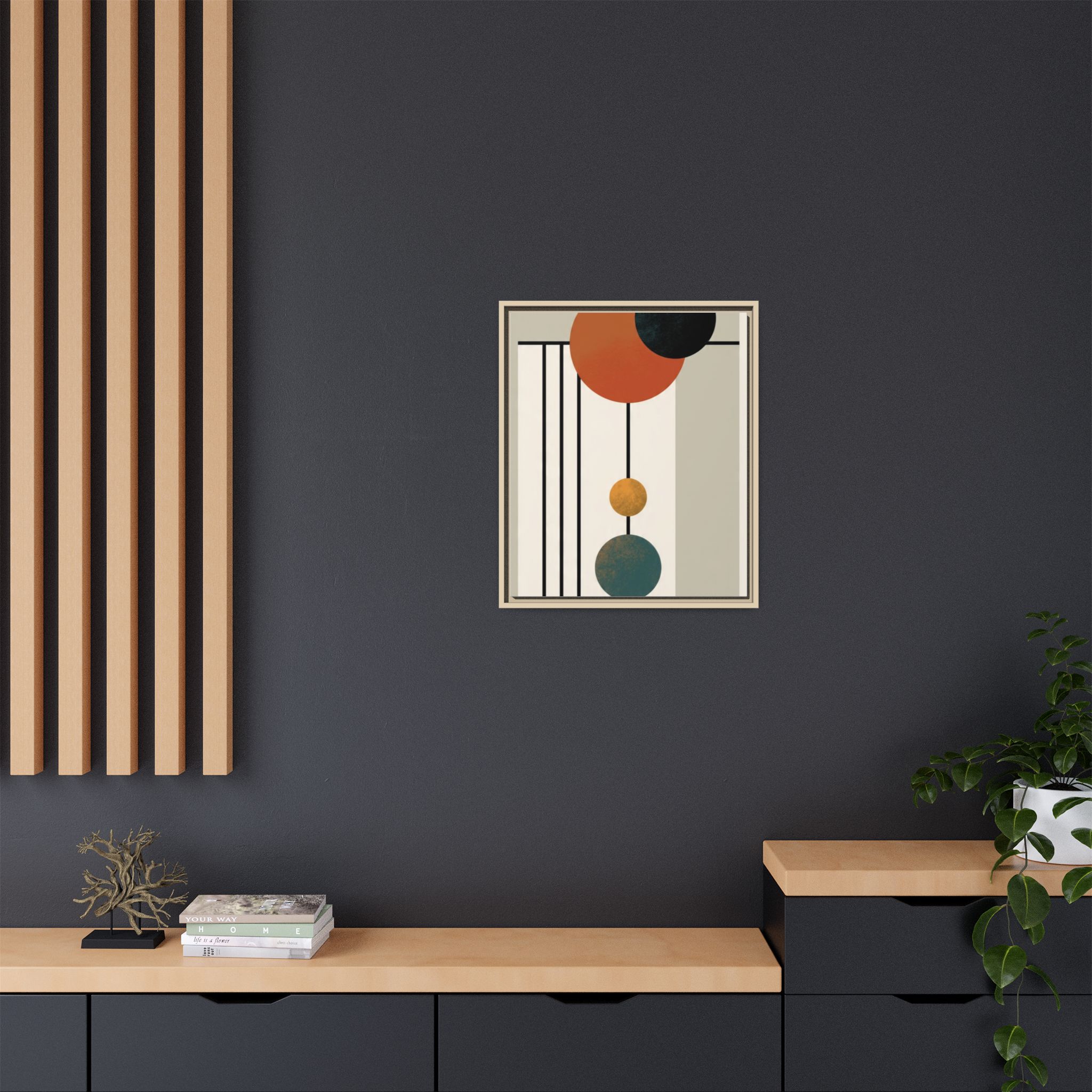 Abstract Geometric Wall Art Print — Matte Framed Canvas - Image 212