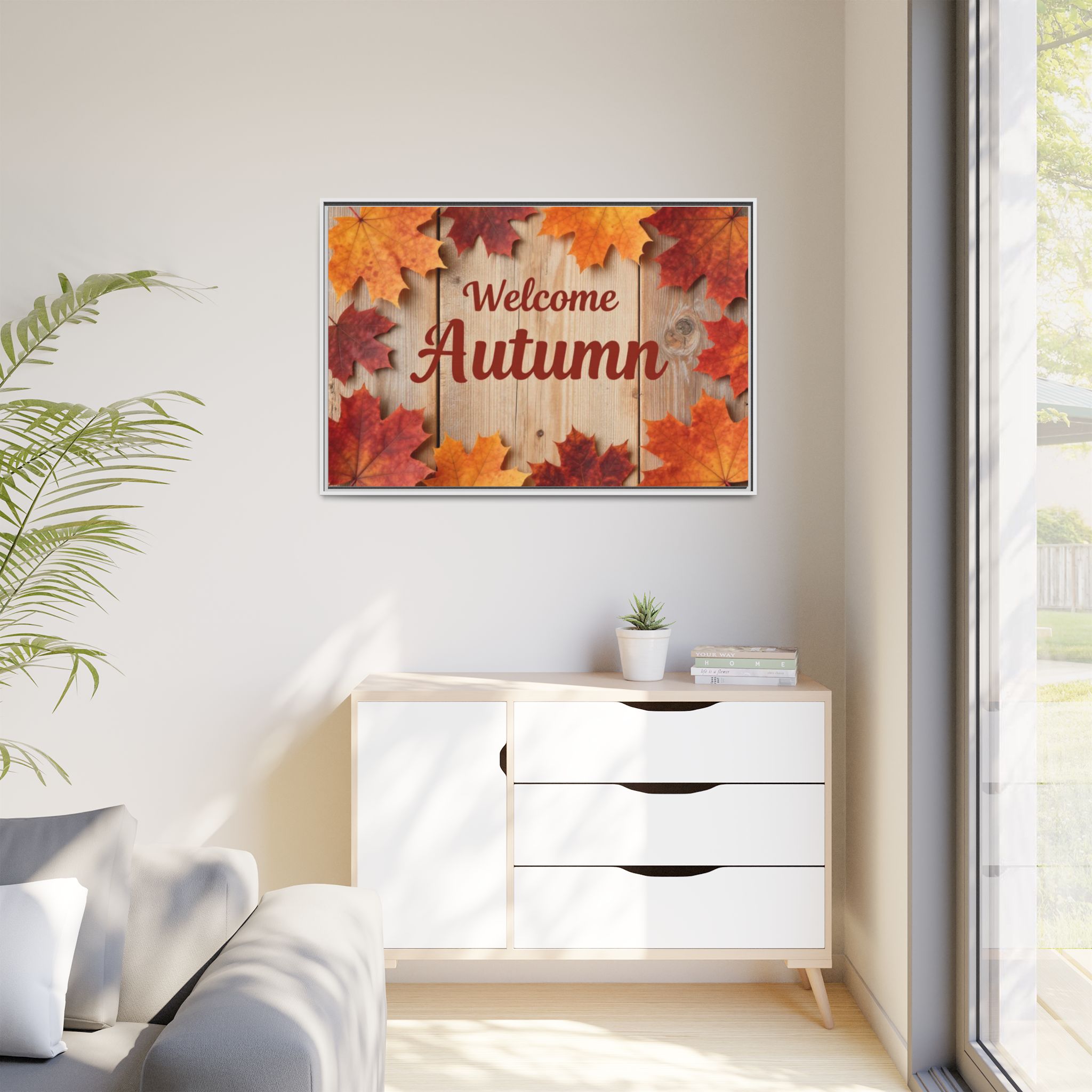 Welcome Autumn Framed Canvas Wall Art - Image 32