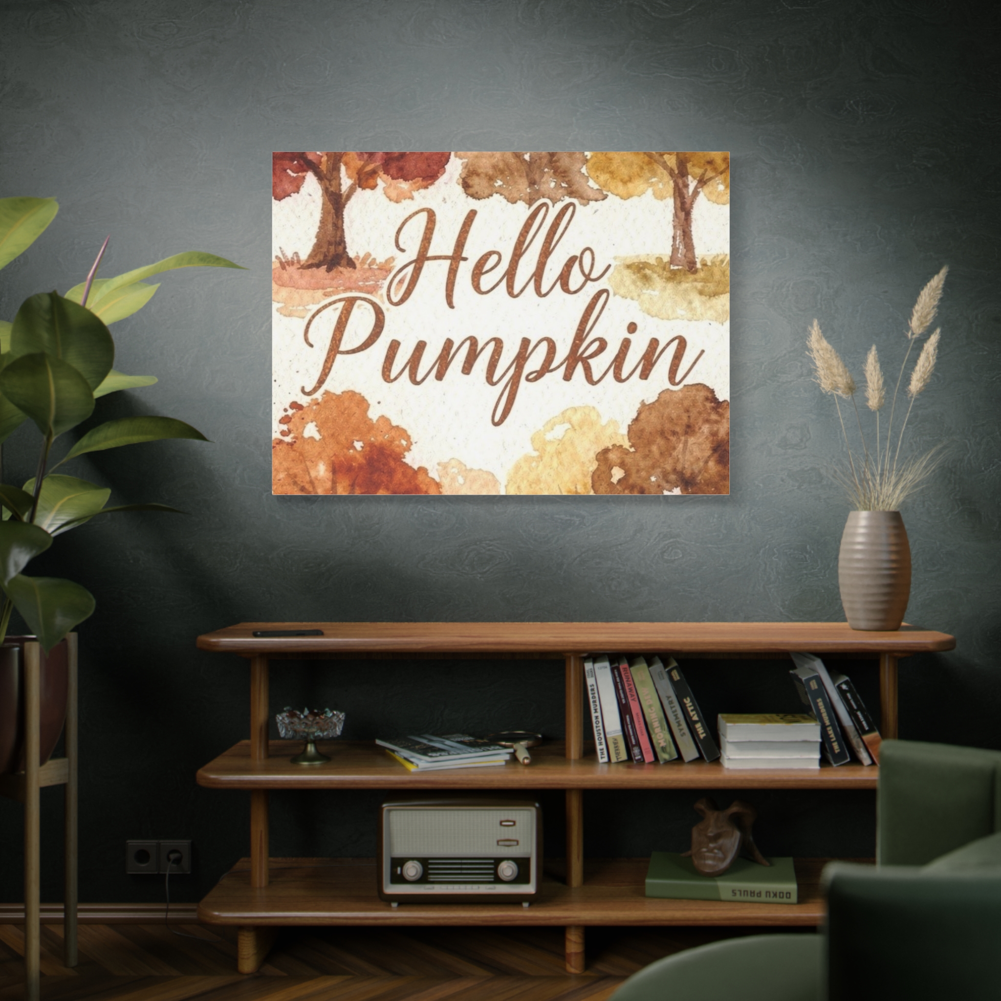Hello Pumpkin Fall Canvas Wall Art – Autumn Watercolor Home Decor - Image 14