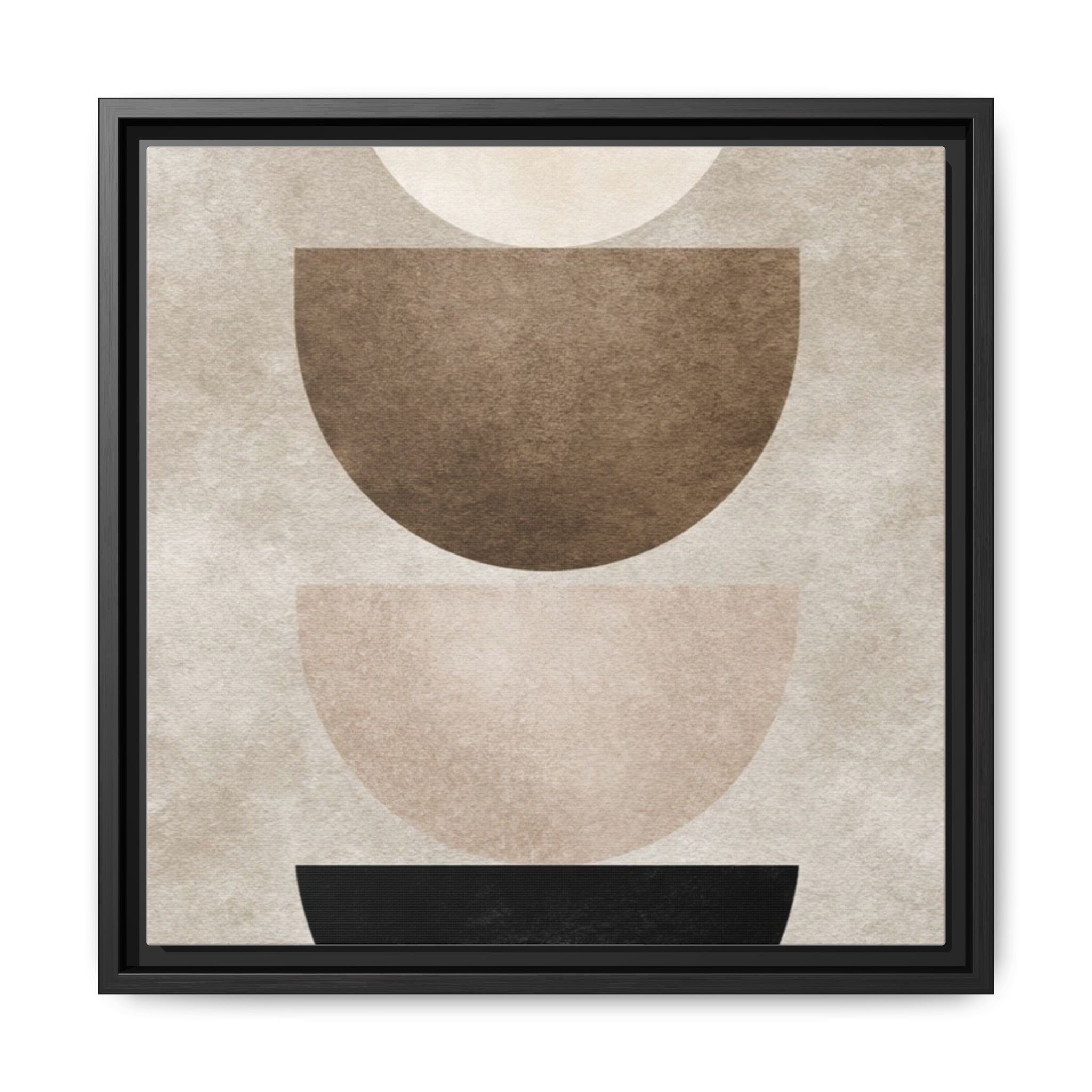Abstract Neutral Geometric Canvas Print — Stacked Circles Framed Wall Art - Image 141