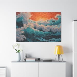 Ocean Waves Matte Canvas Print — Stretched Seascape Wall Art