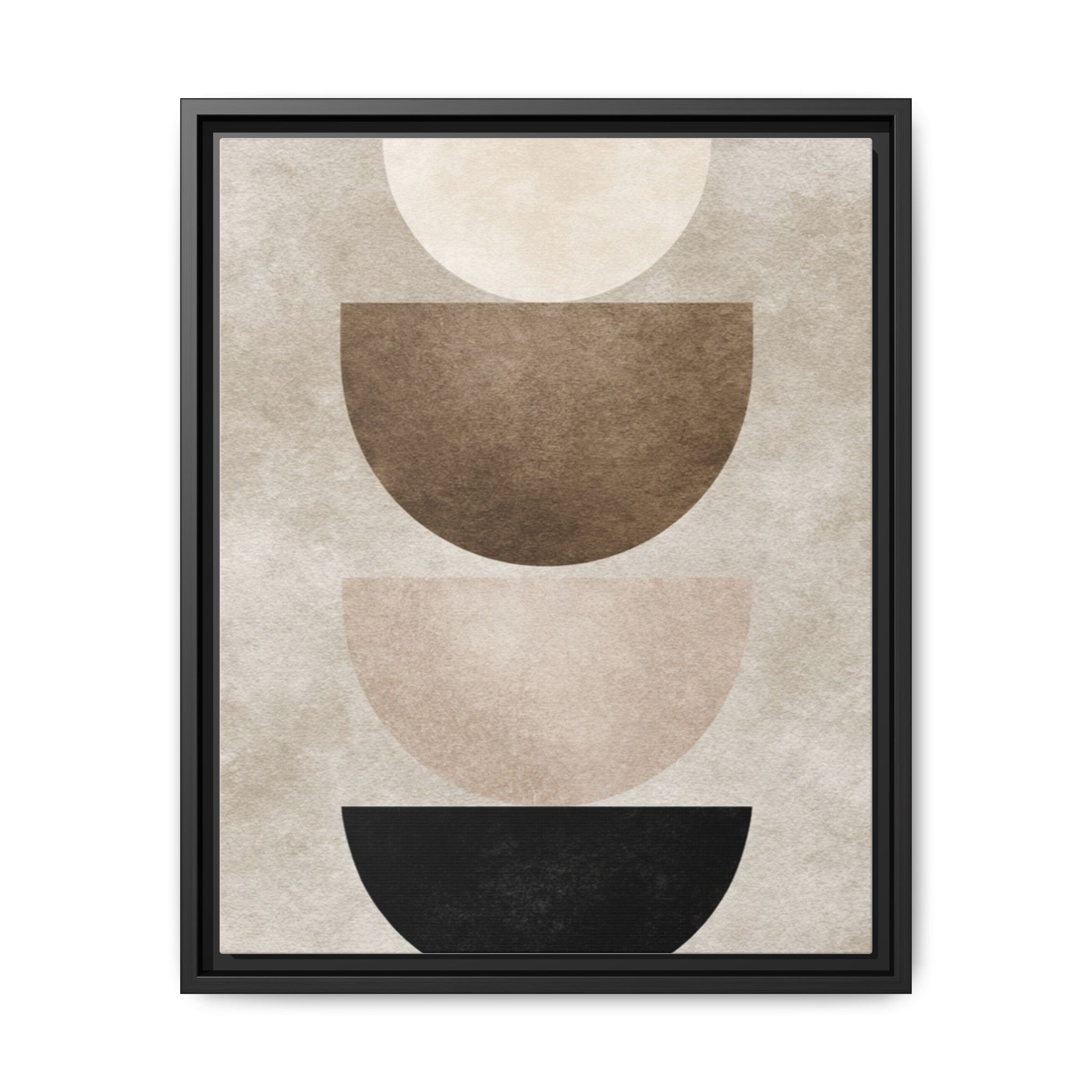 Abstract Neutral Geometric Canvas Print — Stacked Circles Framed Wall Art - Image 237