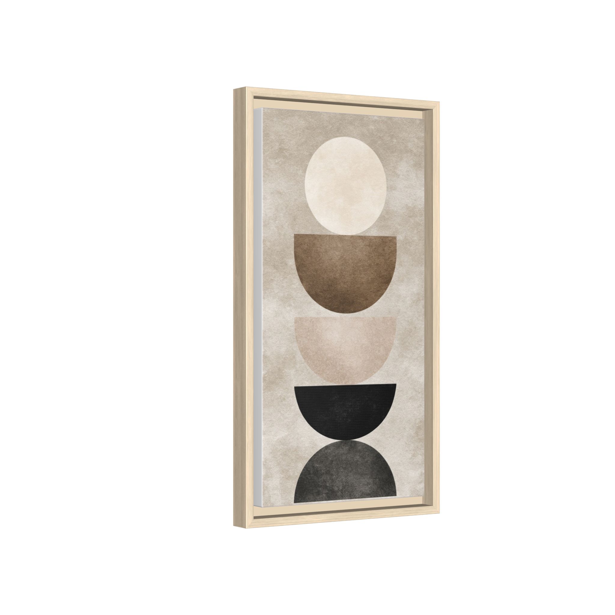 Abstract Neutral Geometric Canvas Print — Stacked Circles Framed Wall Art - Image 122