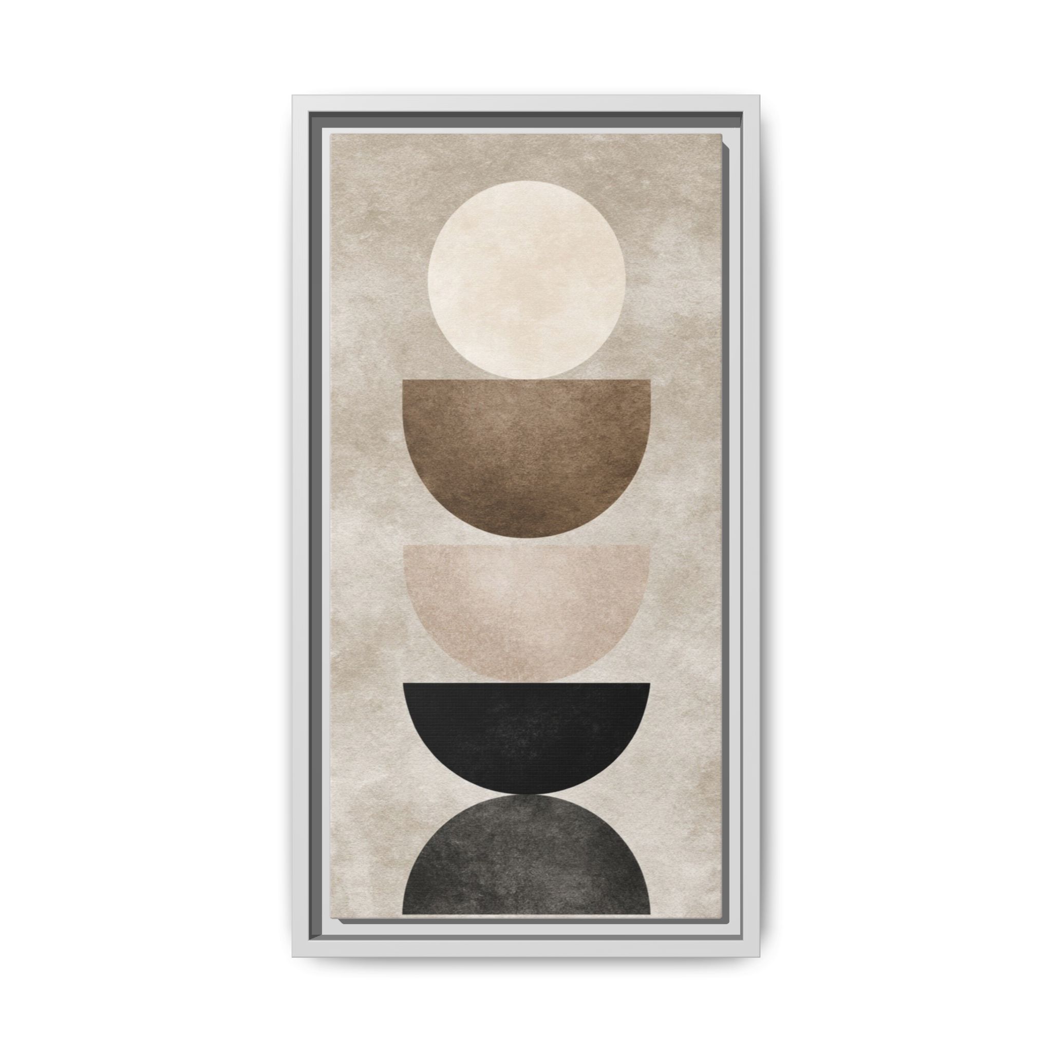 Abstract Neutral Geometric Canvas Print — Stacked Circles Framed Wall Art - Image 113