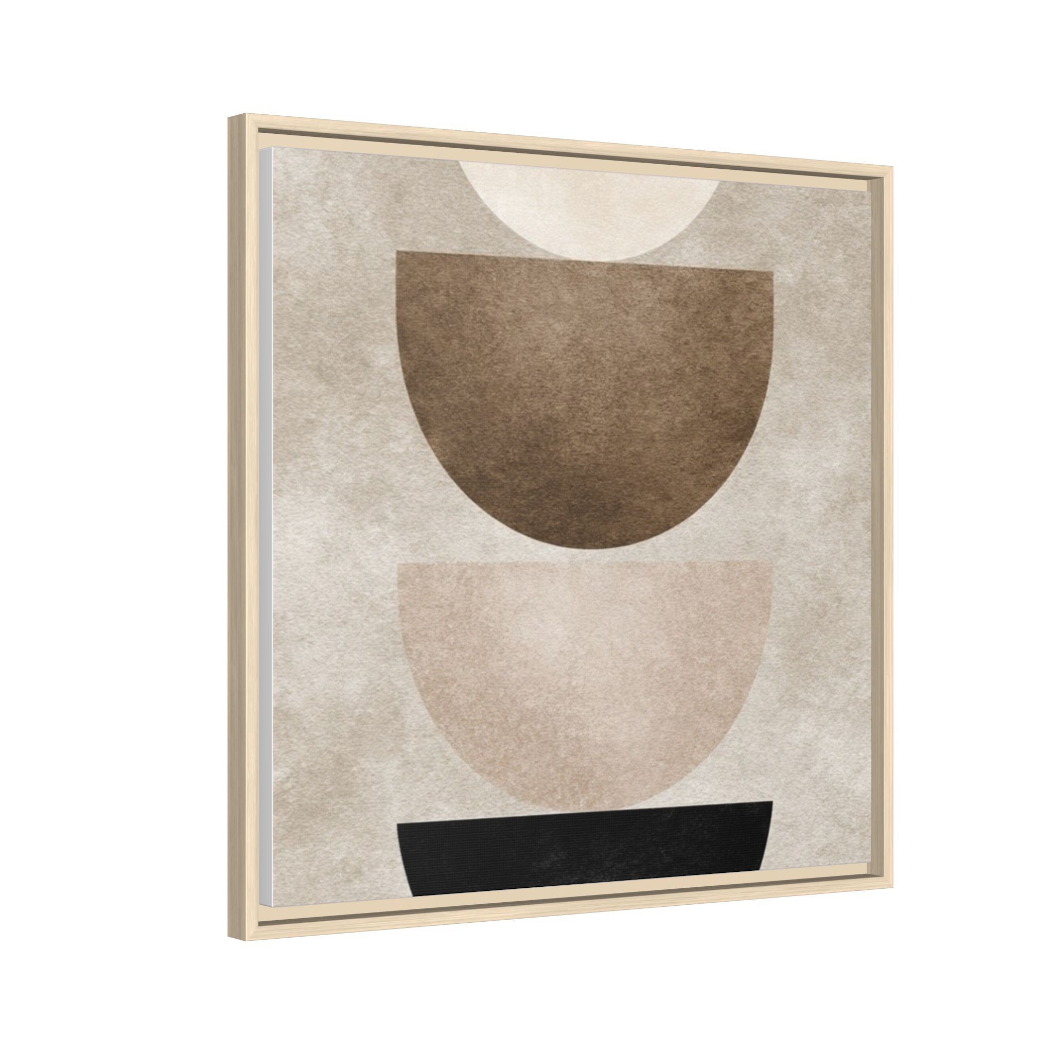 Abstract Neutral Geometric Canvas Print — Stacked Circles Framed Wall Art - Image 26