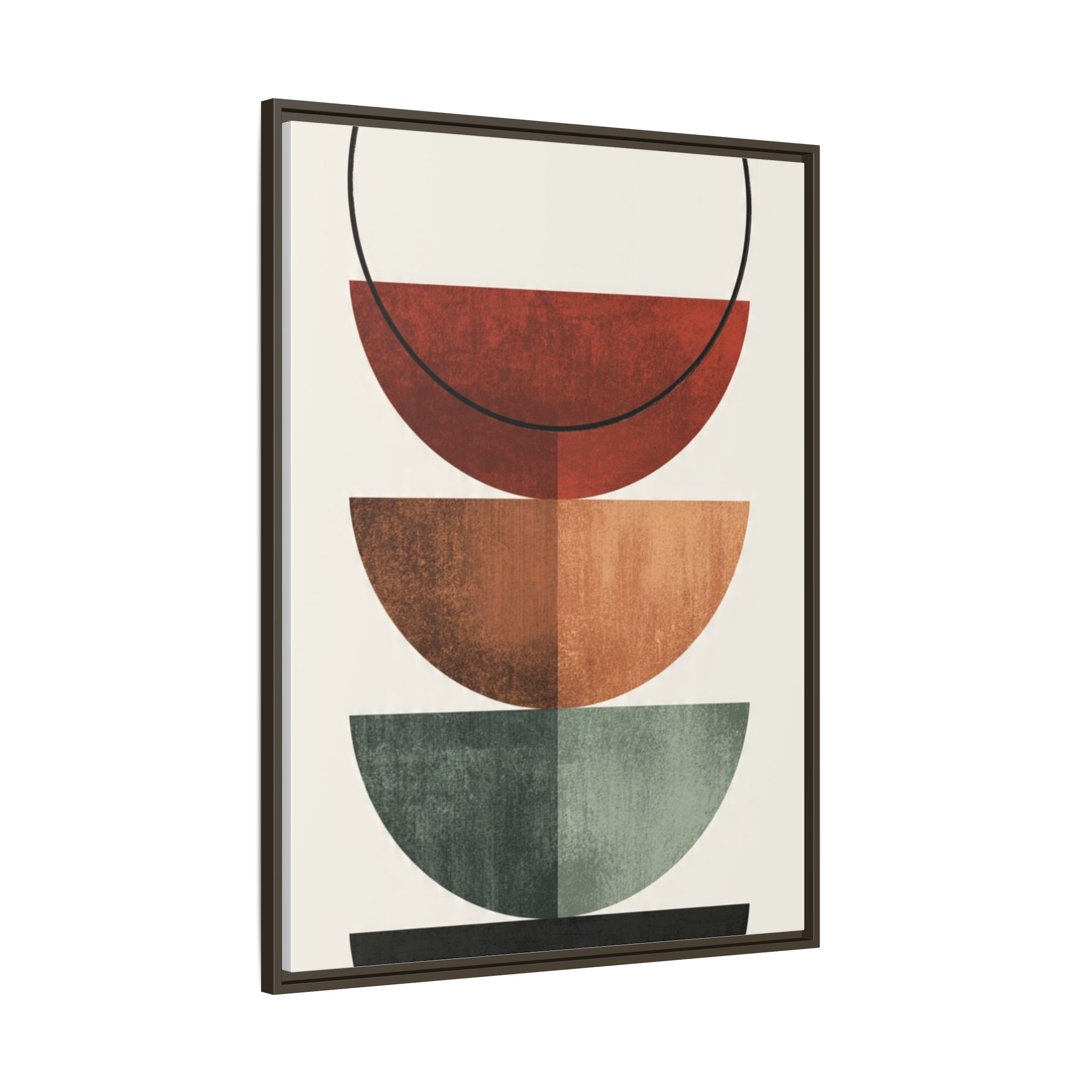 Abstract Stacked Semi-Circles Framed Canvas Wall Art — Mid-Century Modern Geometric Print - Image 26