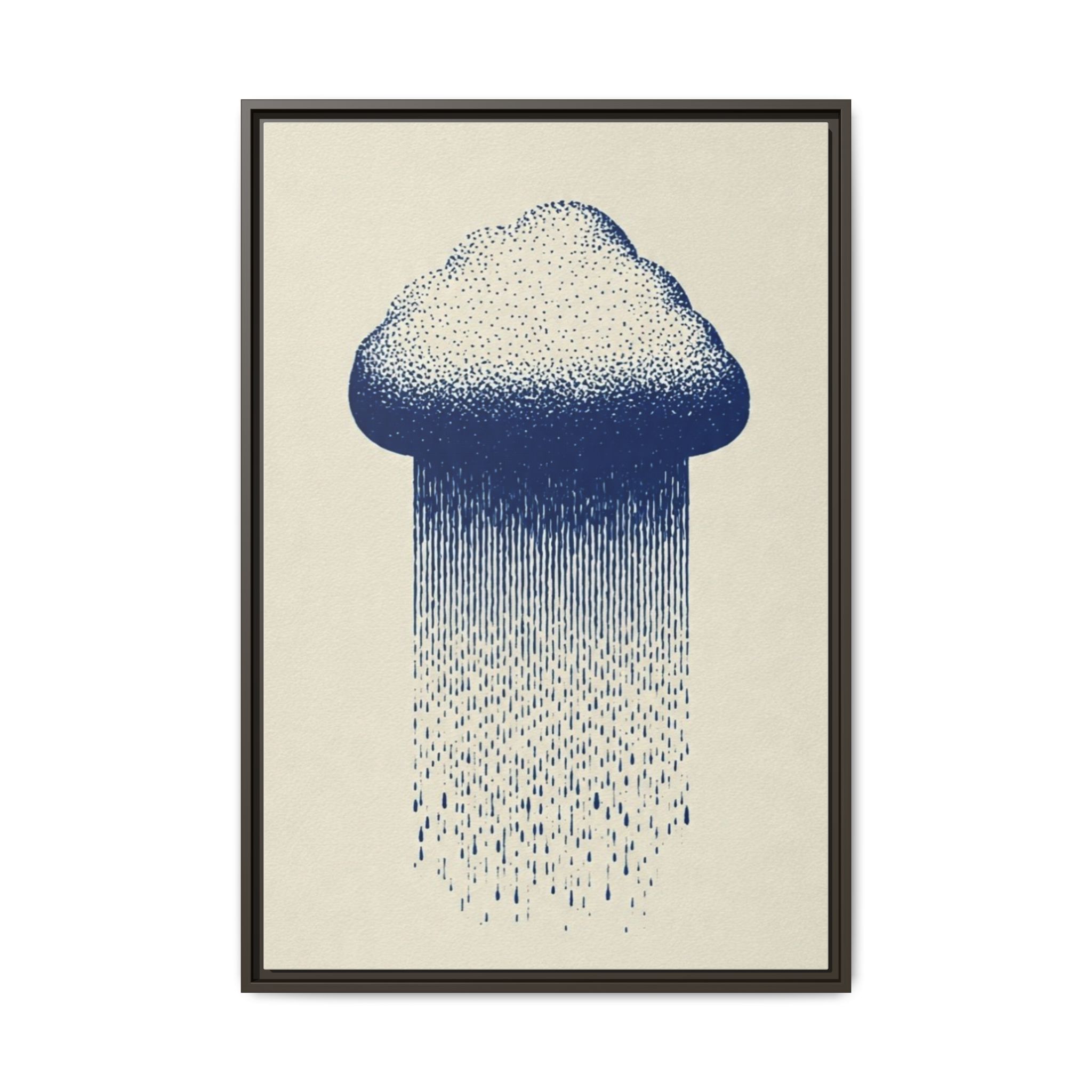 Framed Canvas Wall Art — Blue Rain Cloud Minimalist Print - Image 249