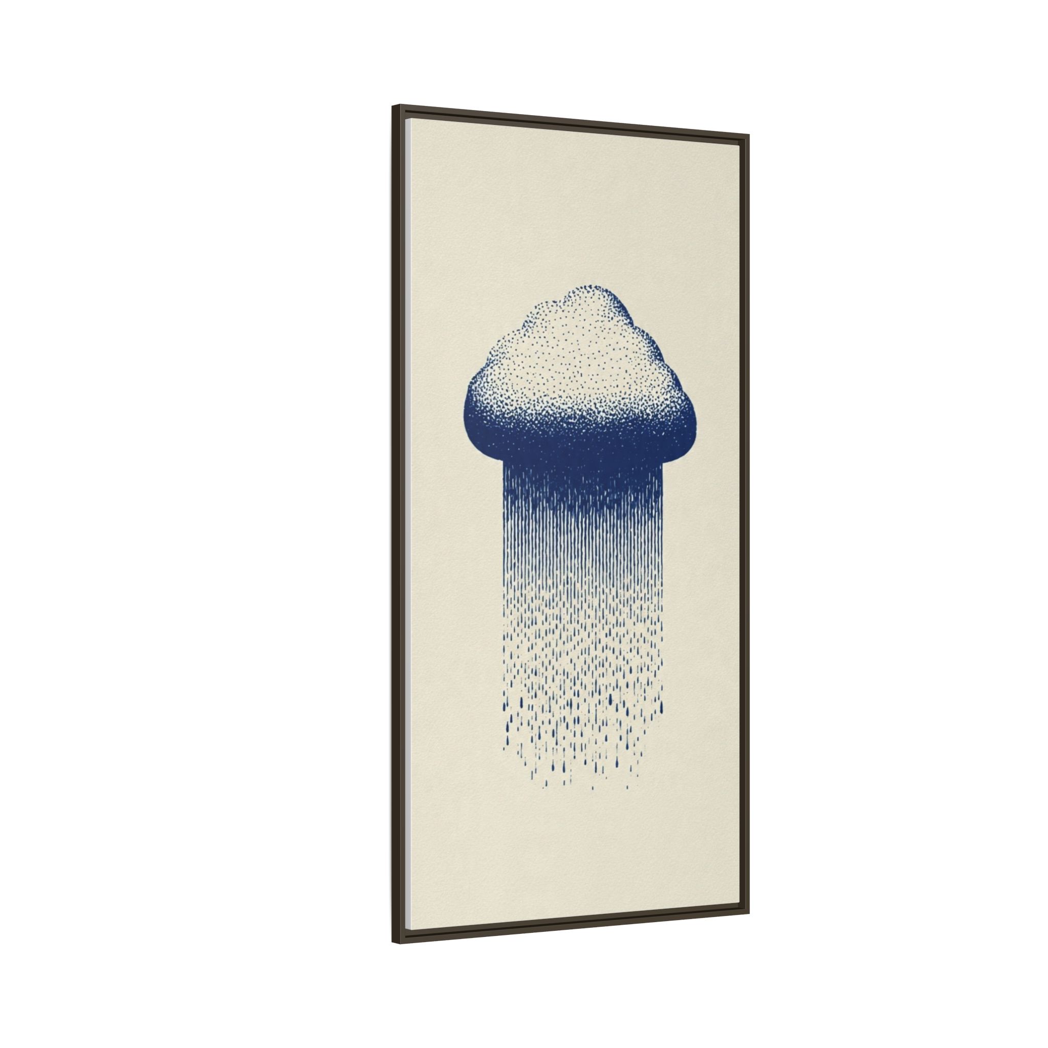 Framed Canvas Wall Art — Blue Rain Cloud Minimalist Print - Image 42
