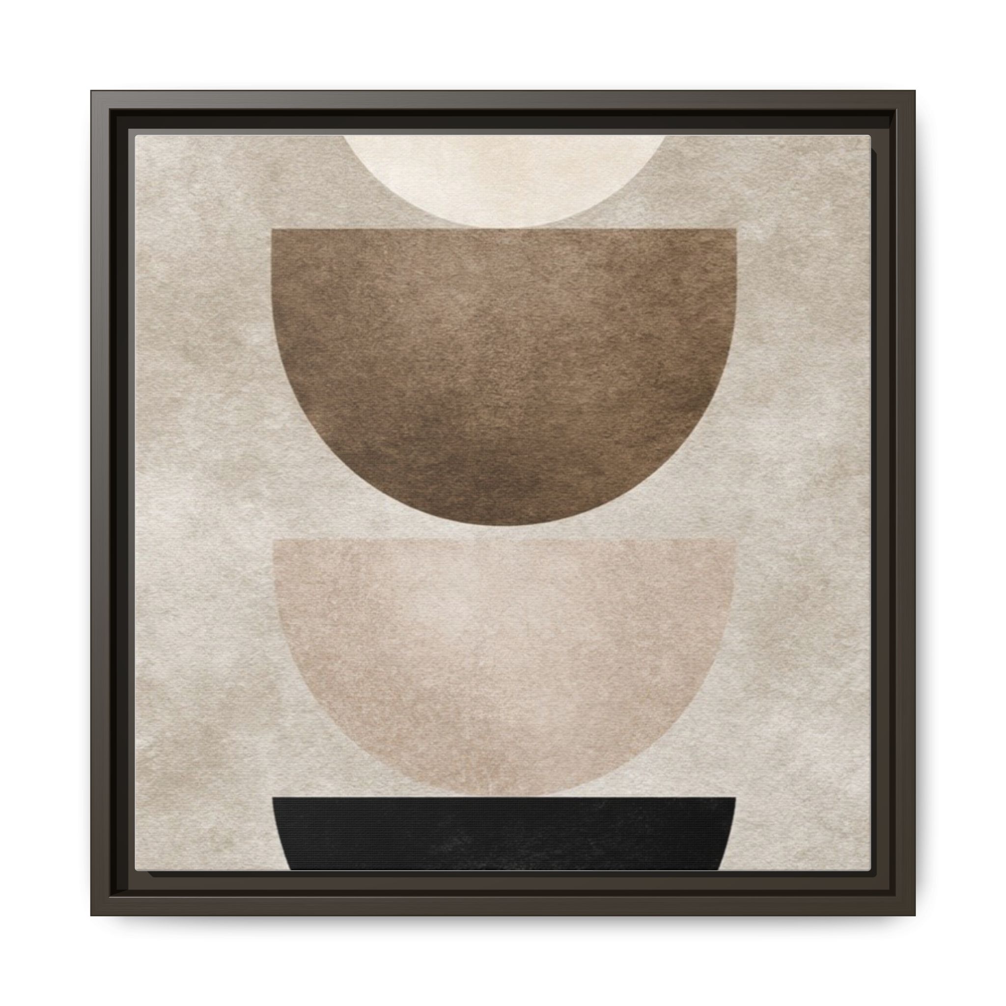 Abstract Neutral Geometric Canvas Print — Stacked Circles Framed Wall Art - Image 133
