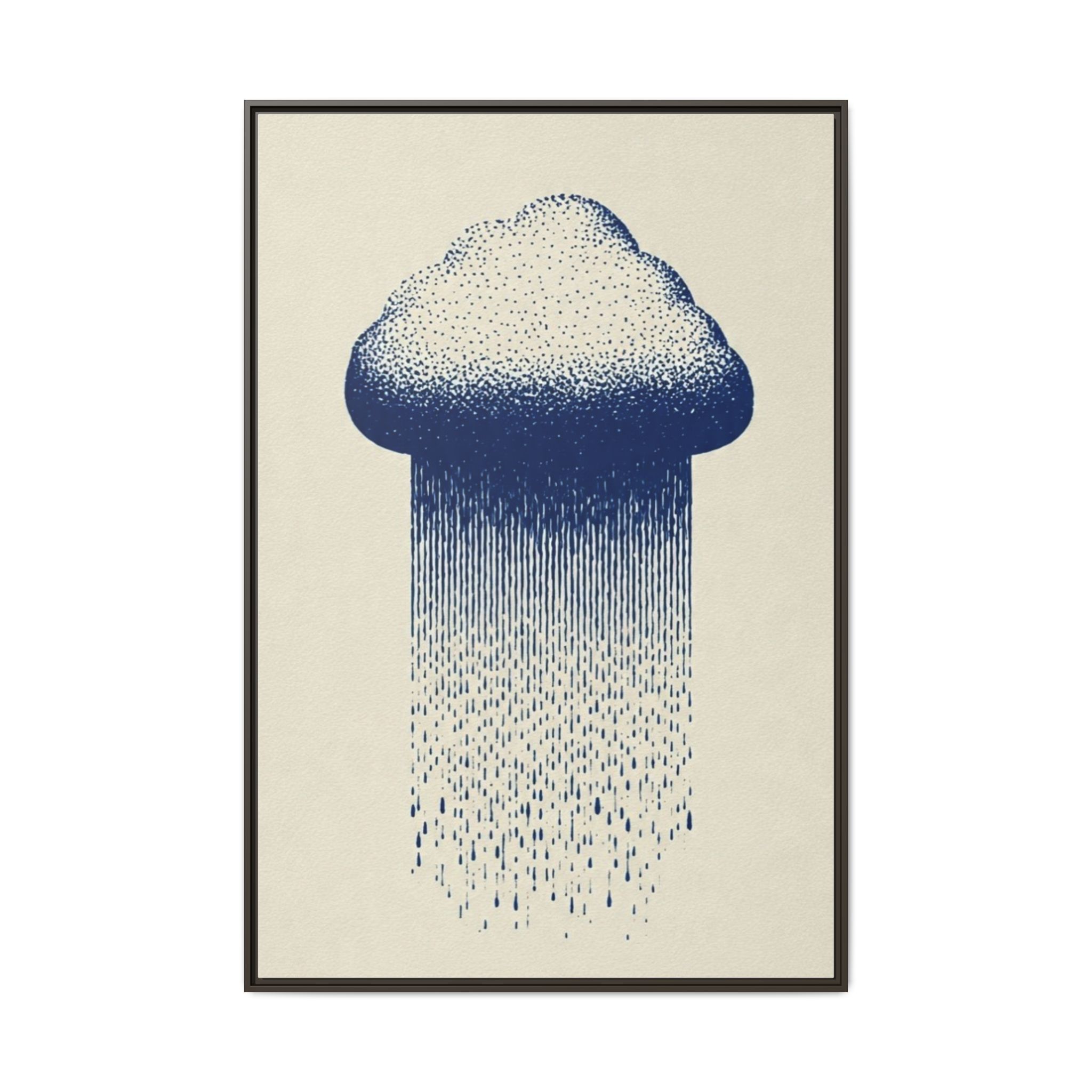 Framed Canvas Wall Art — Blue Rain Cloud Minimalist Print - Image 49