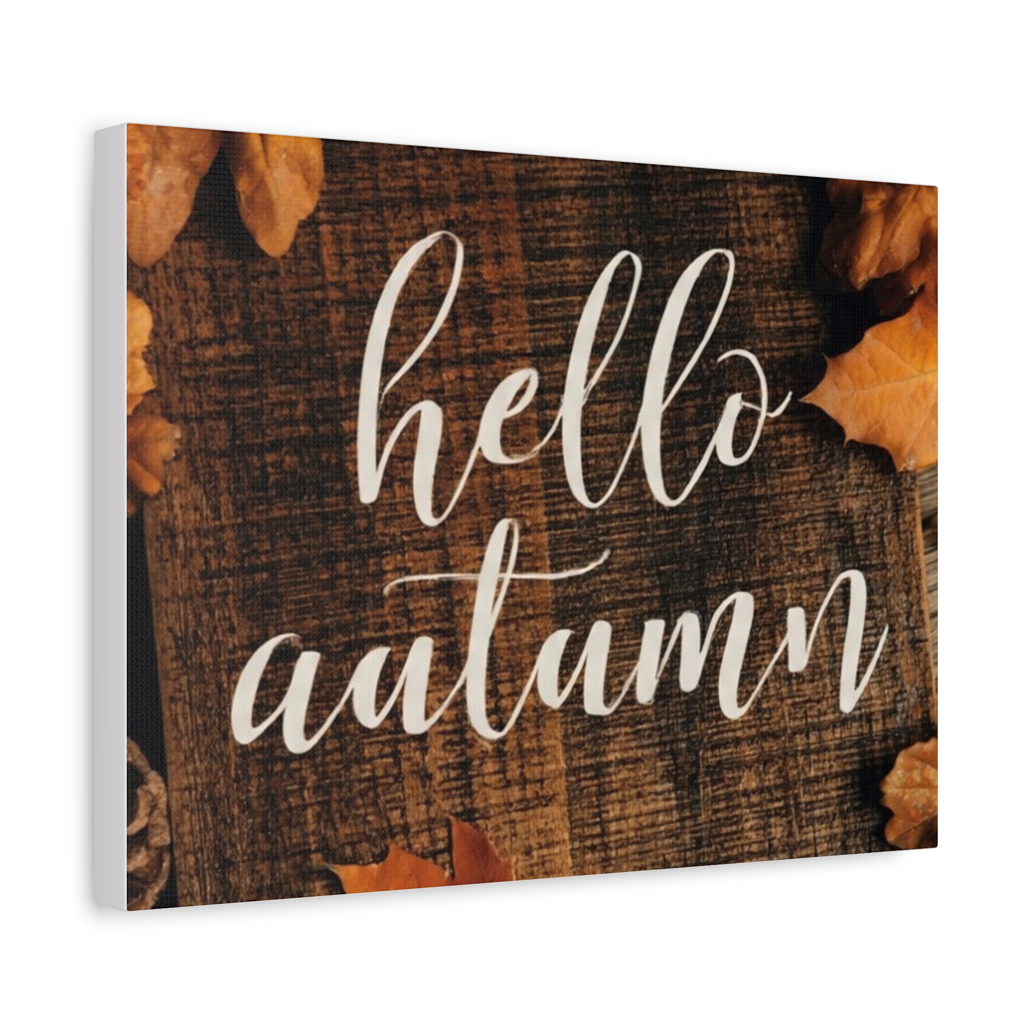 Hello Autumn Canvas Wall Art – Rustic Fall Leaf Home Decor - Image 7