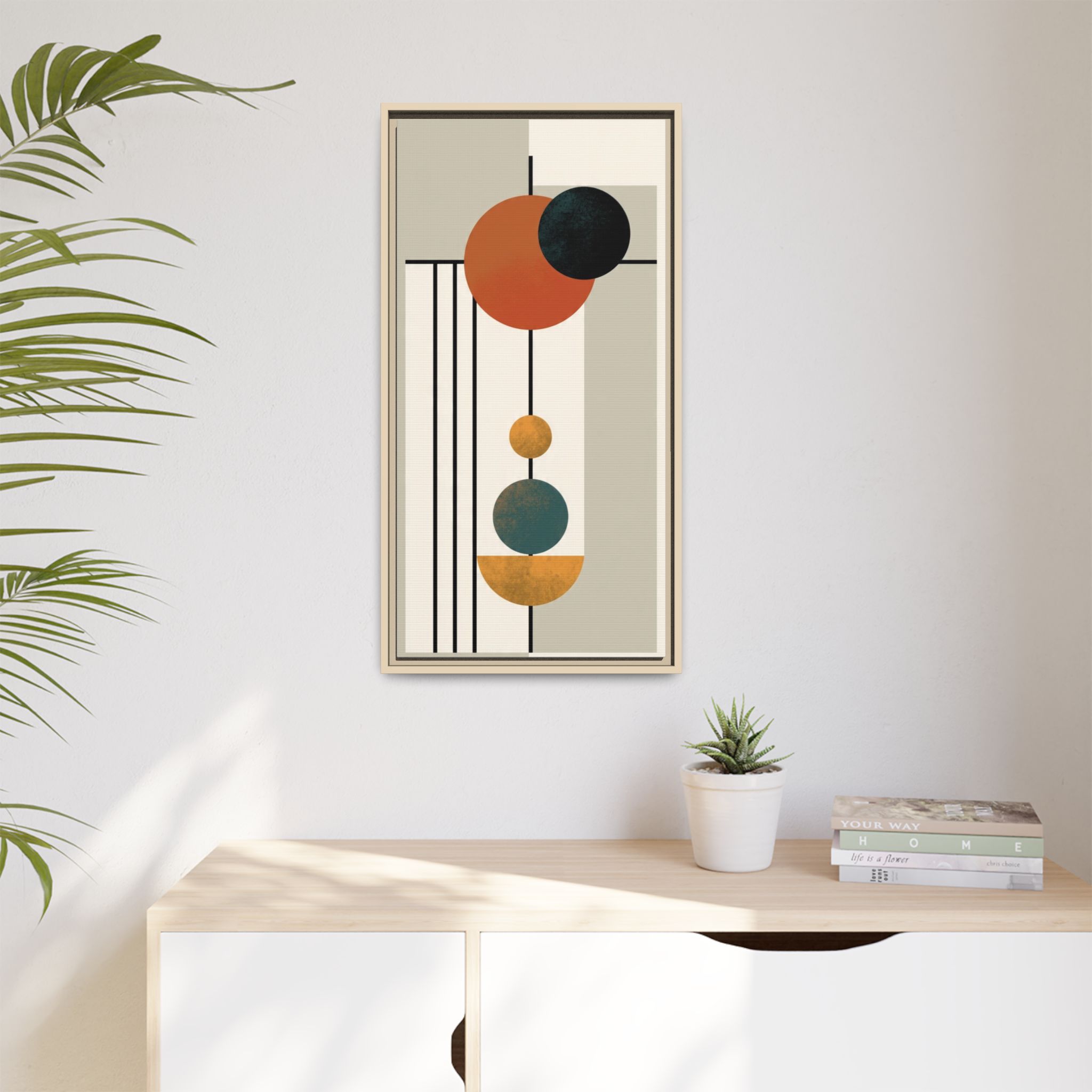 Abstract Geometric Wall Art Print — Matte Framed Canvas - Image 203