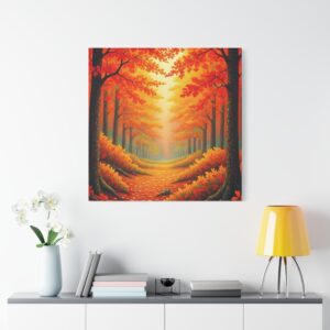 Autumn Forest Path Matte Canvas Wall Art