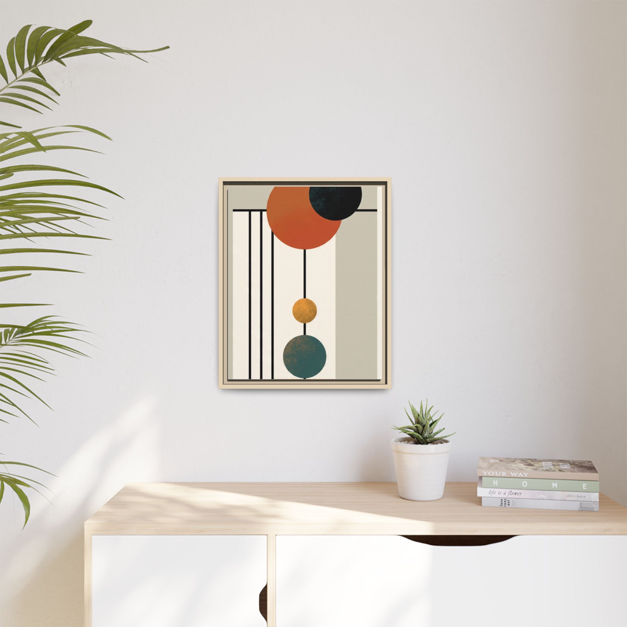 Abstract Geometric Wall Art Print — Matte Framed Canvas - Image 147